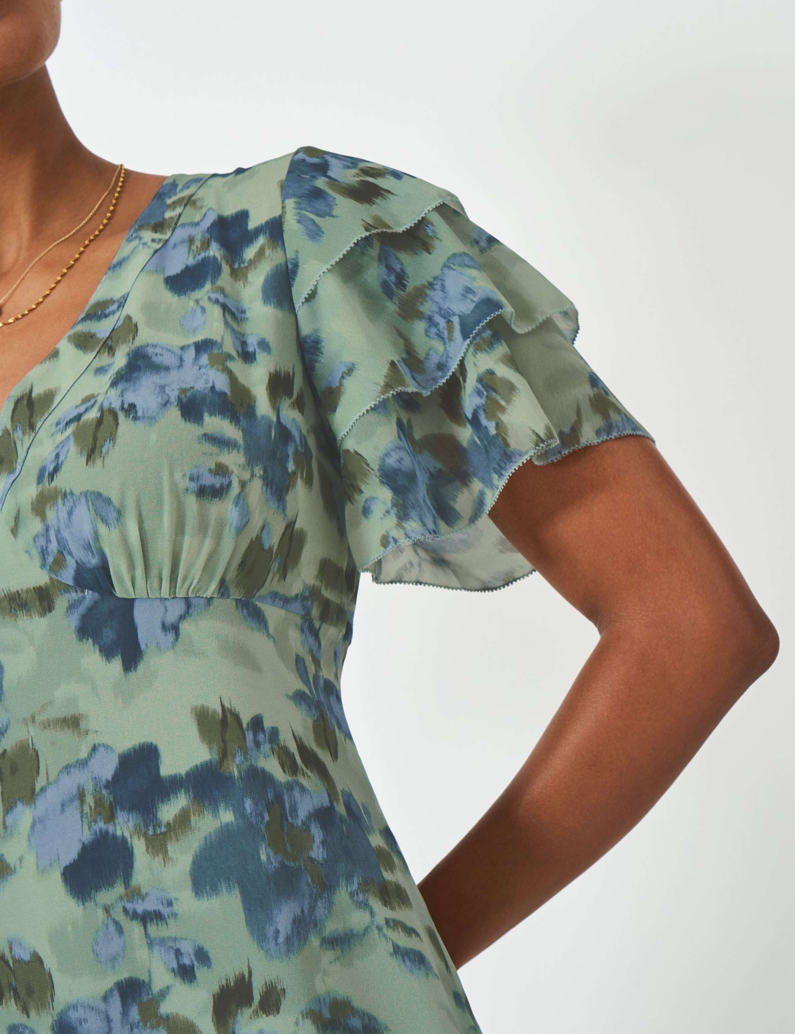 Floral Flutter Sleeve Midi Tea Dress 5 of 5
