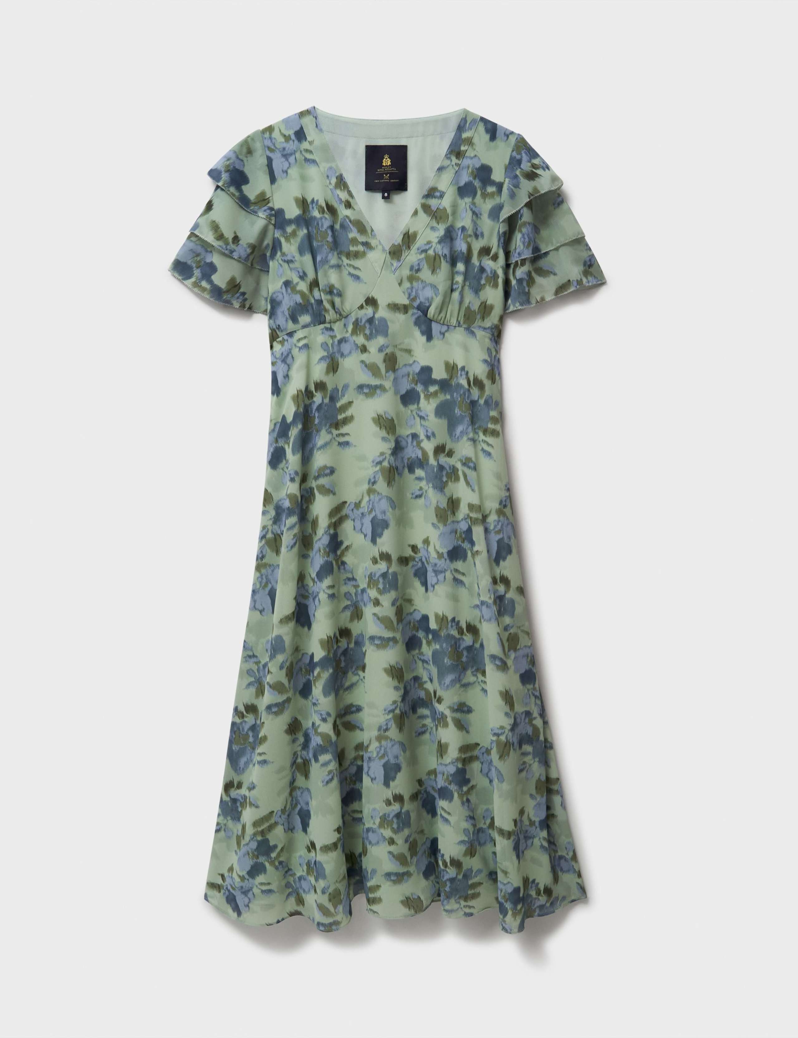 Floral Flutter Sleeve Midi Tea Dress 2 of 5