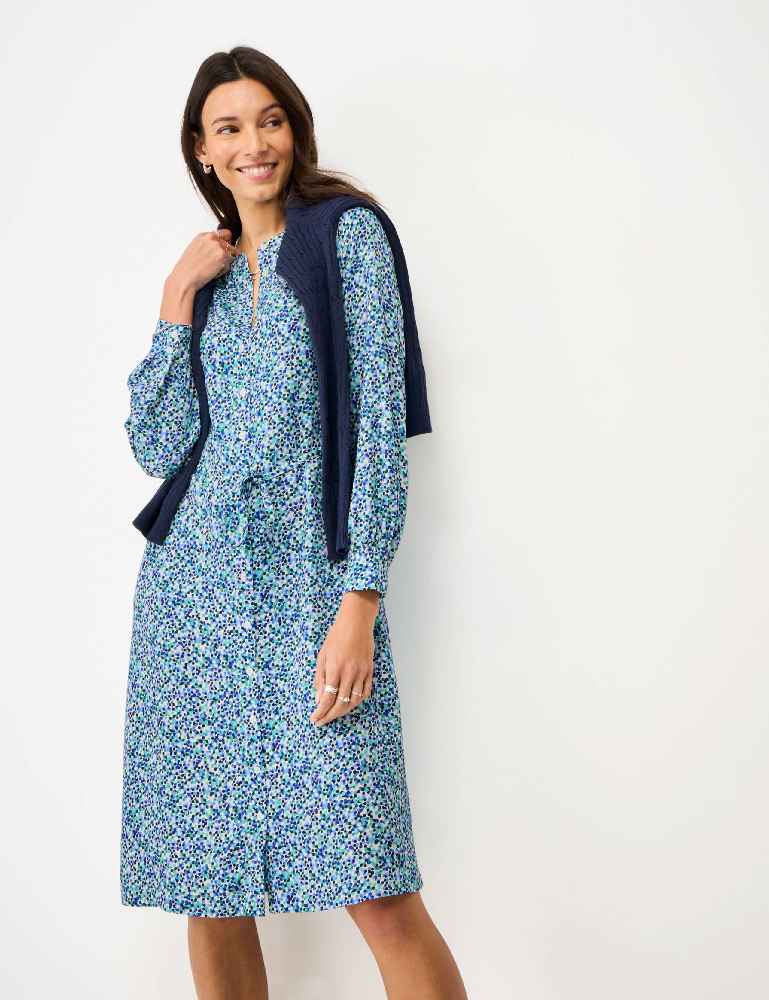 Floral Belted Knee Length Tea Dress 4 of 5