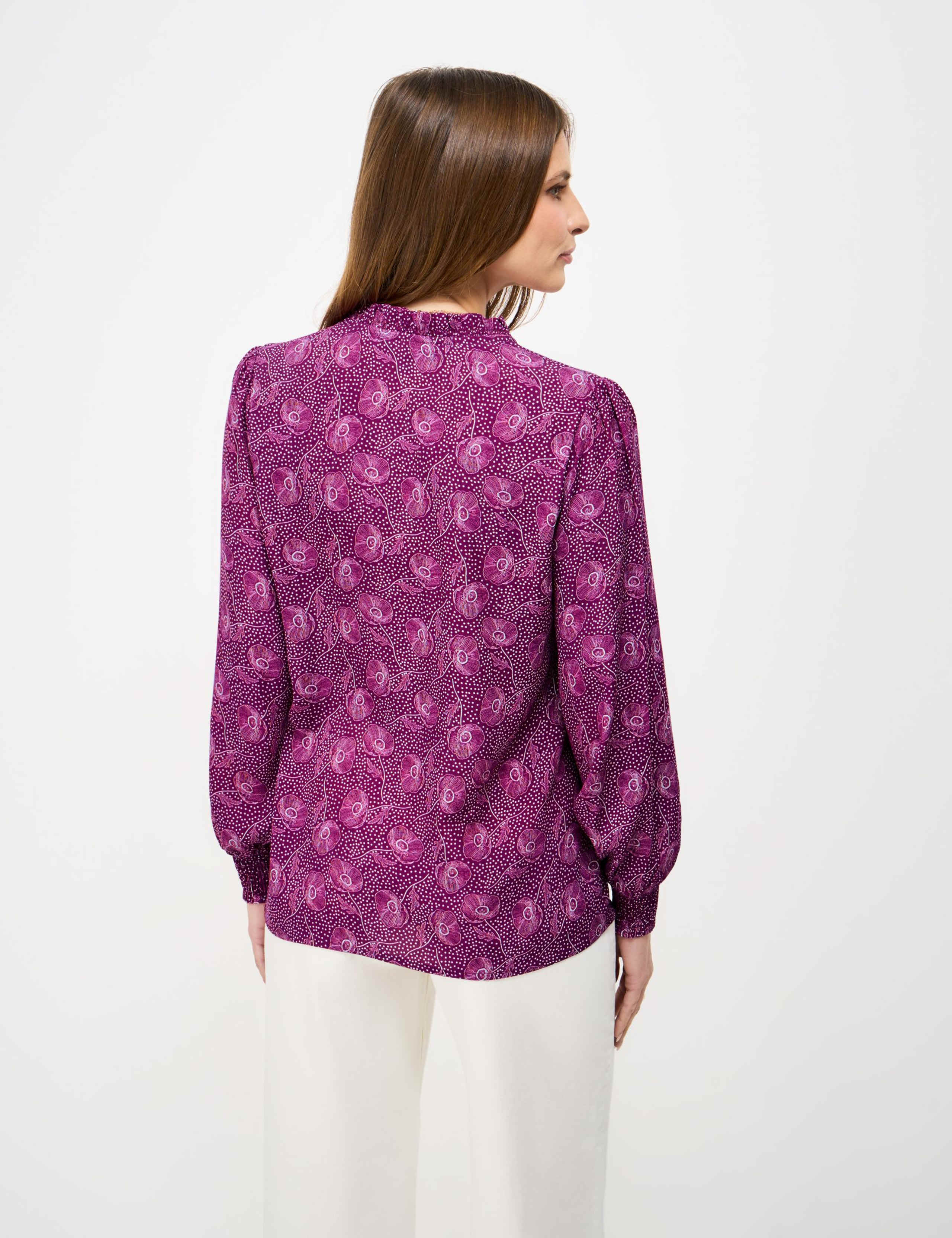 Floral Notch Neck Popover Blouse 5 of 5