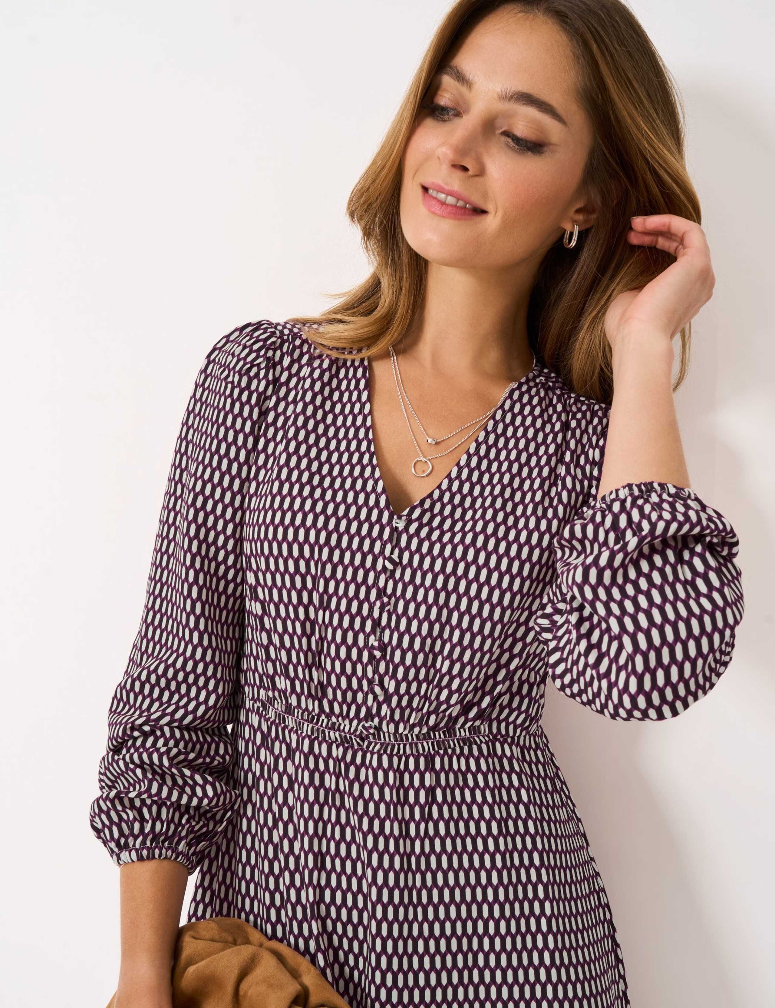 Printed V-Neck Midi Tea Dress 5 of 5