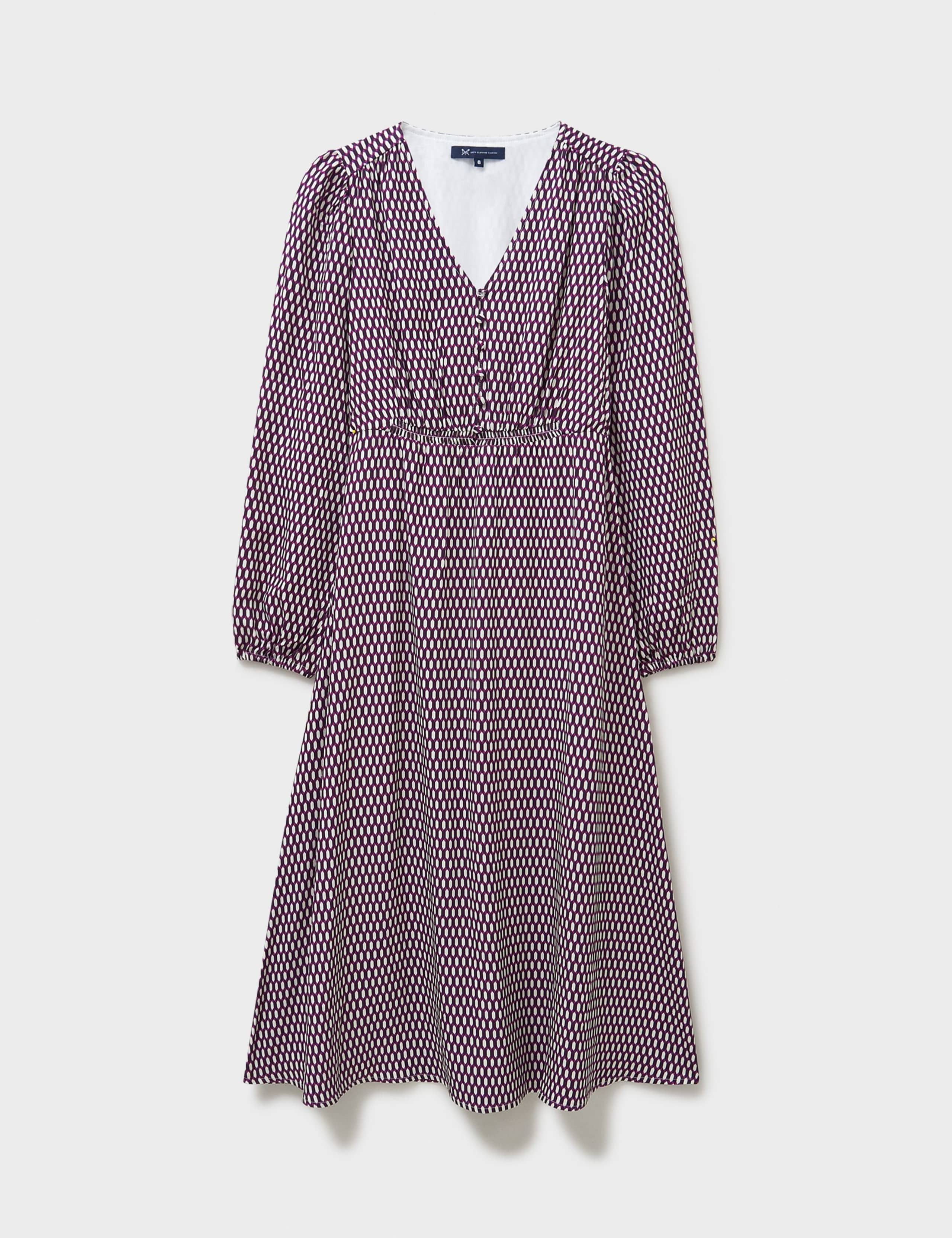 Printed V-Neck Midi Tea Dress 2 of 5