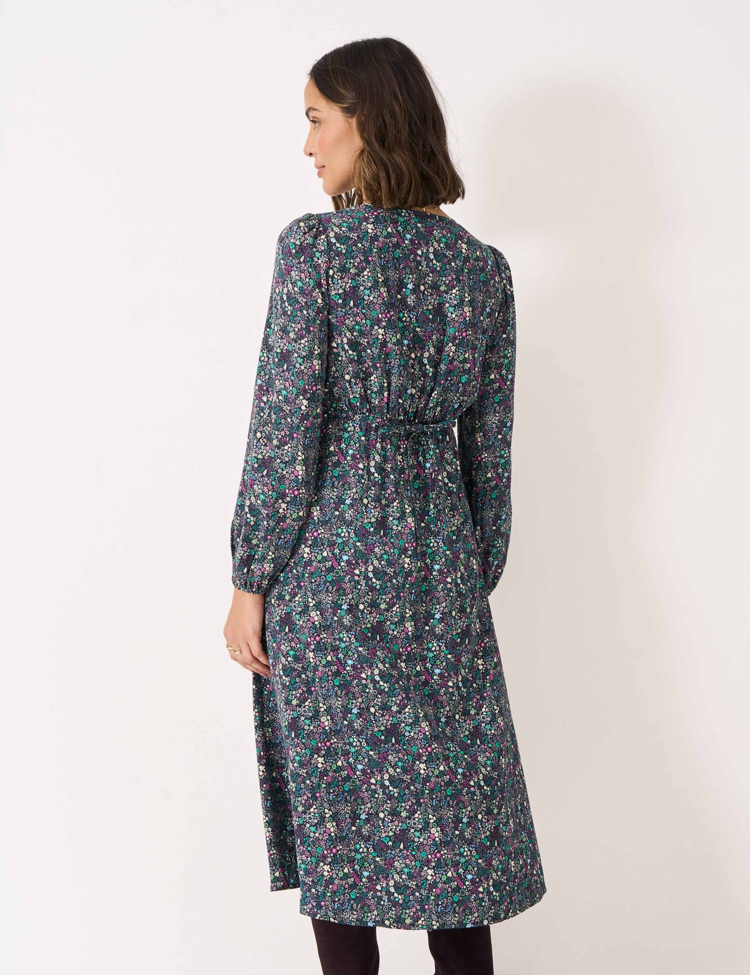 Printed V-Neck Midi Tea Dress 3 of 5