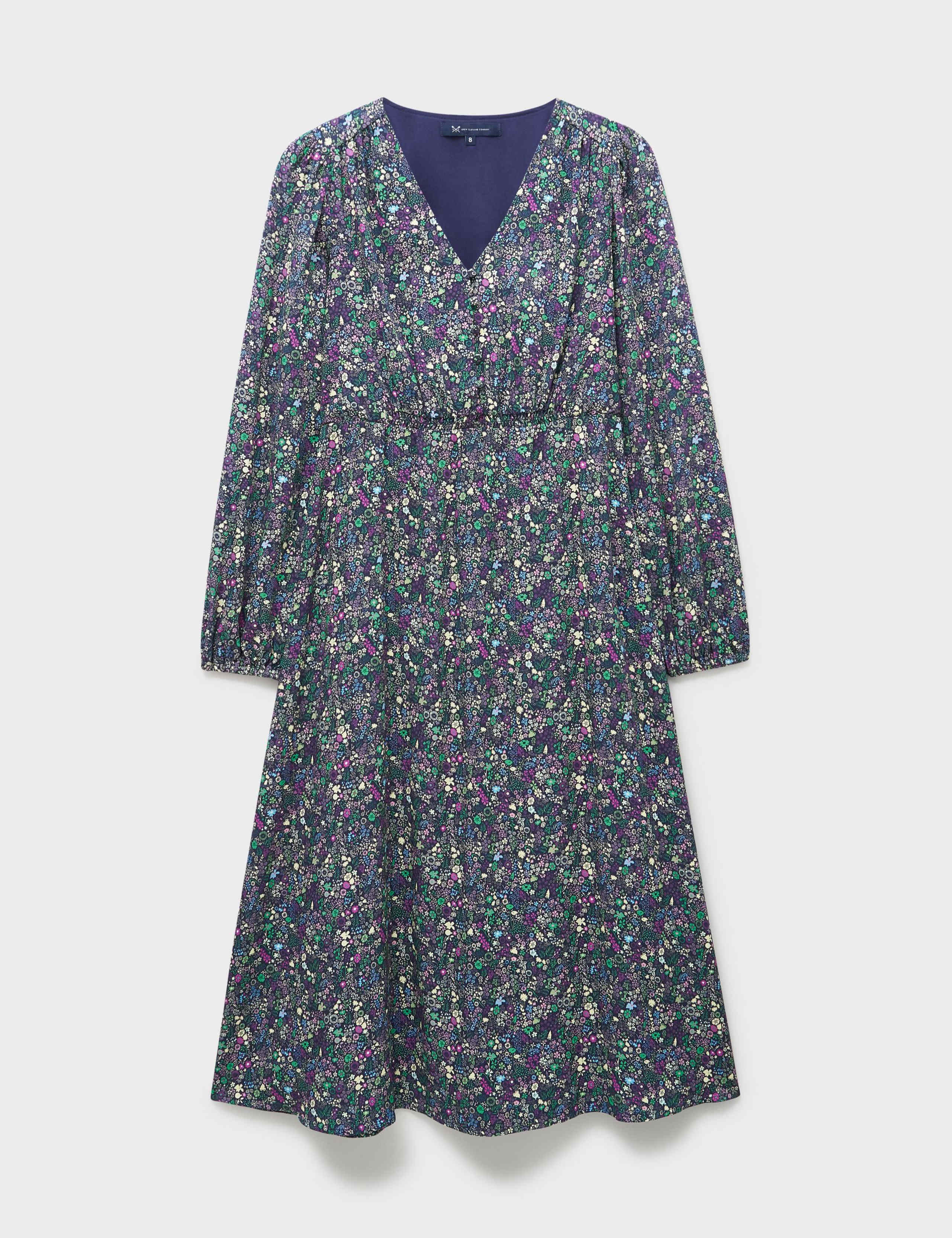 Printed V-Neck Midi Tea Dress 2 of 5