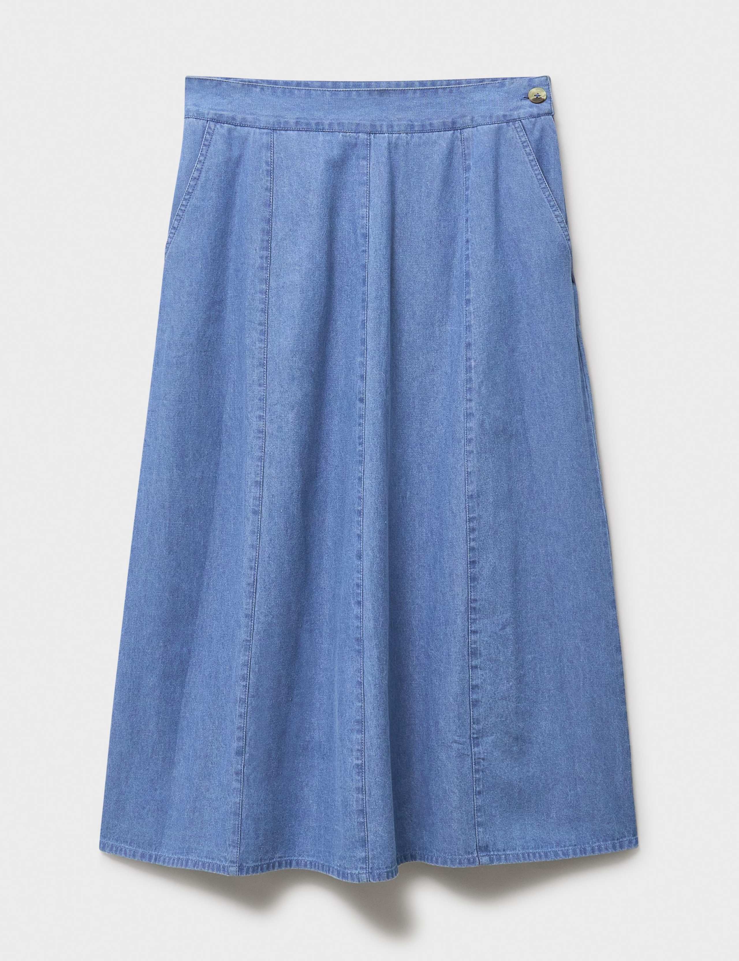 Denim Midi A-Line Skirt 2 of 5