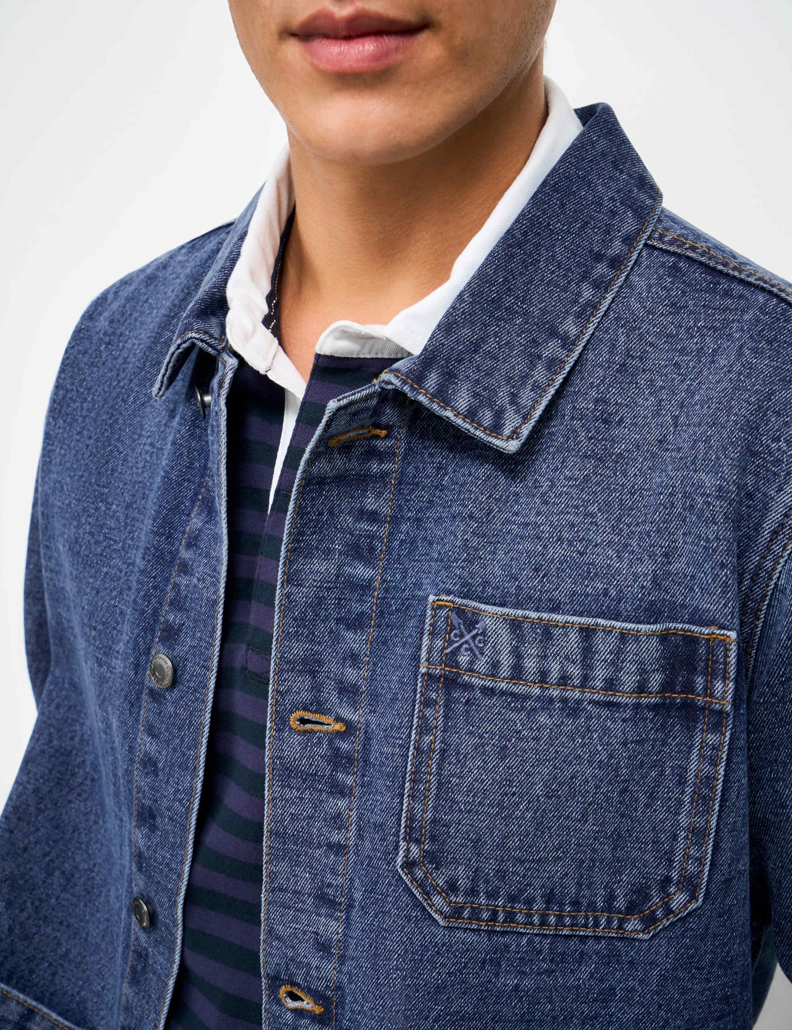 Mid-Wash Denim Shacket 5 of 5