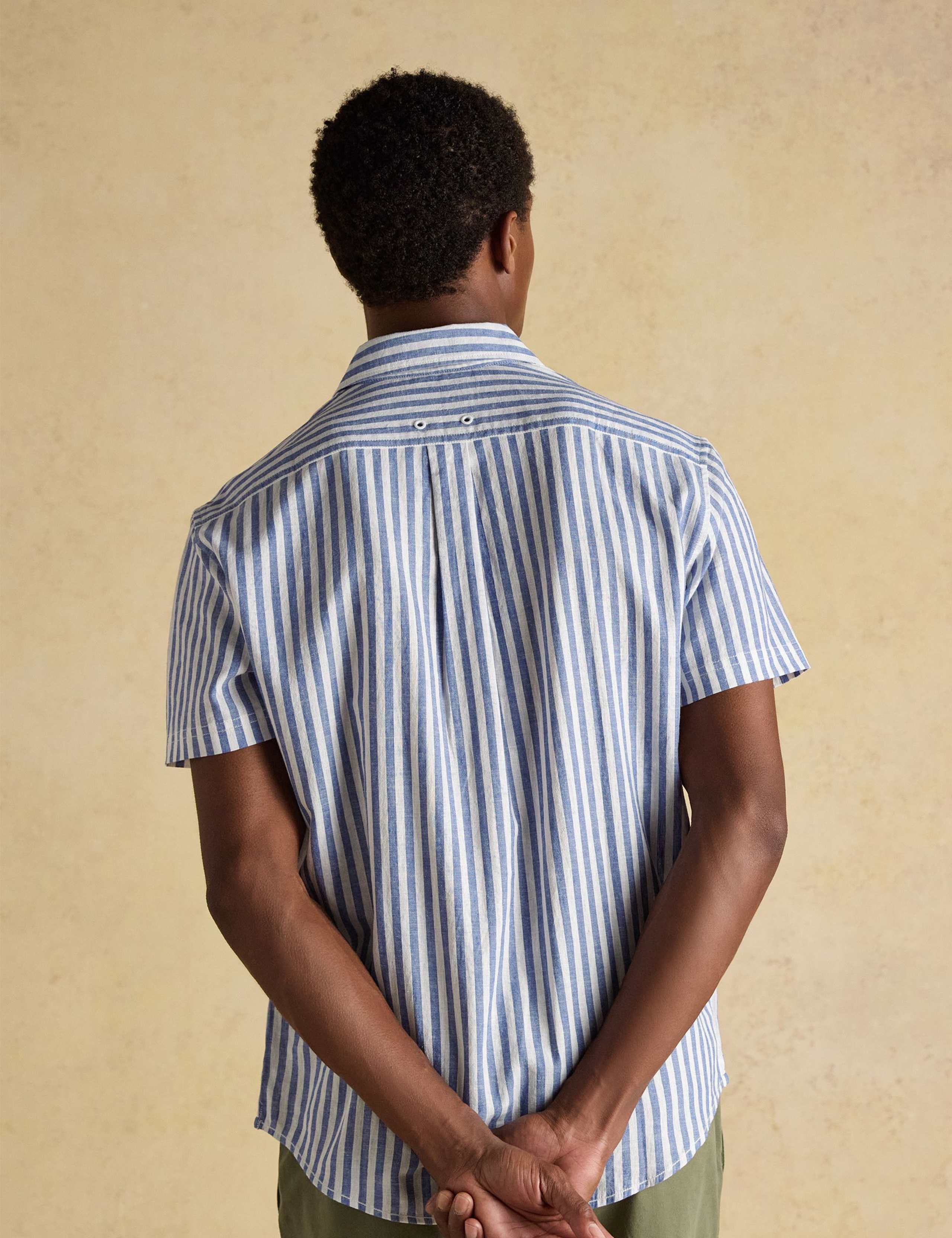 Regular Fit Linen Blend Striped Shirt 4 of 9