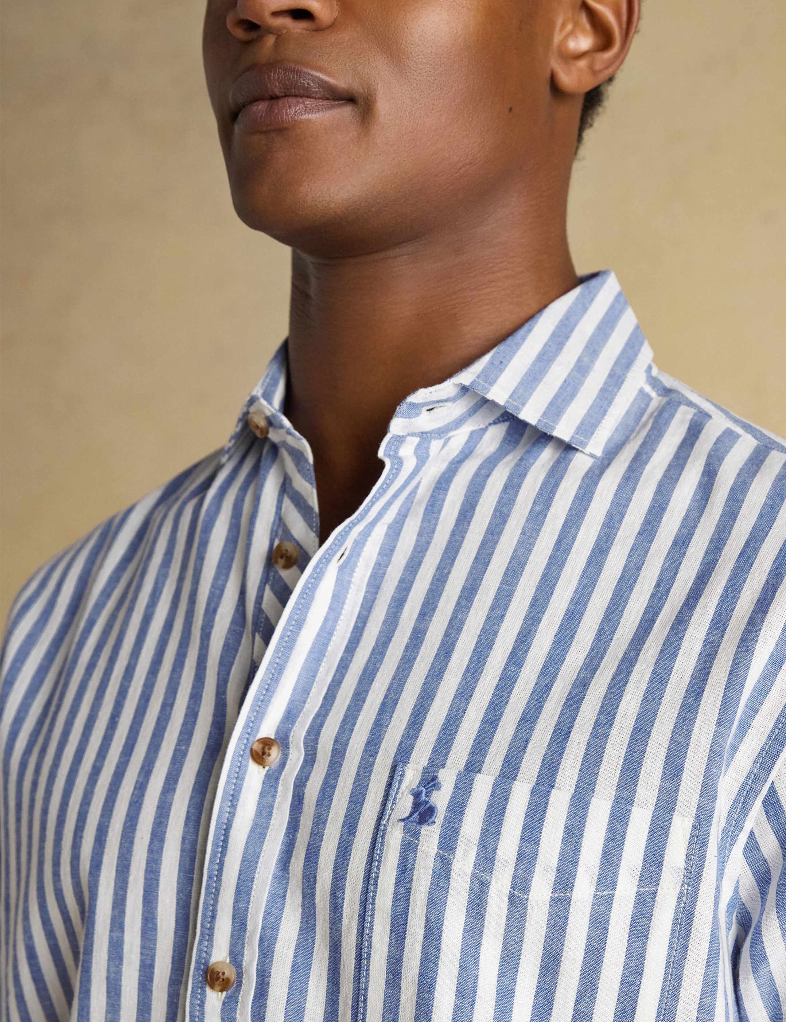 Regular Fit Linen Blend Striped Shirt 7 of 9