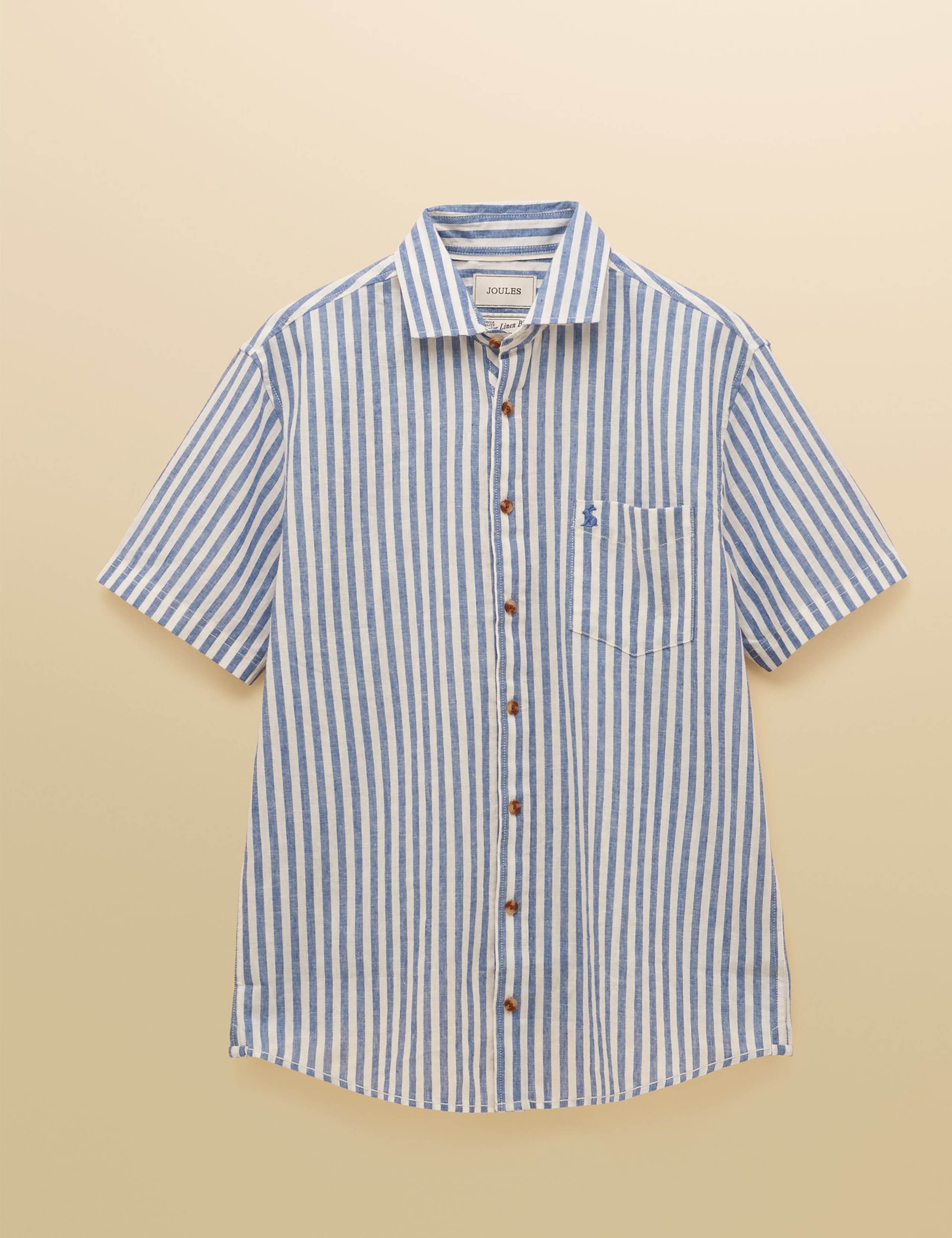 Regular Fit Linen Blend Striped Shirt 2 of 9
