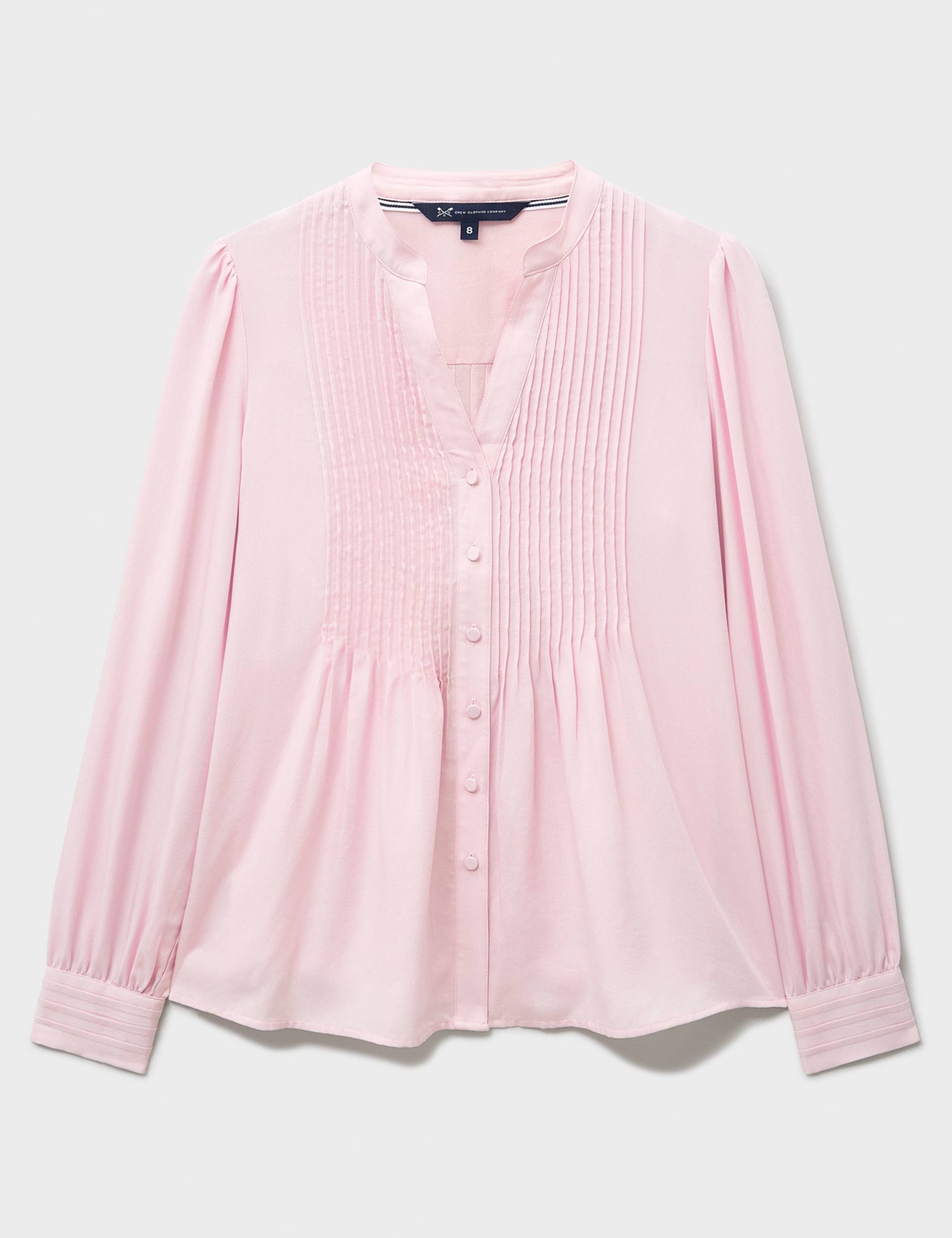 V-Neck Pintuck Blouse with Lyocell 2 of 5