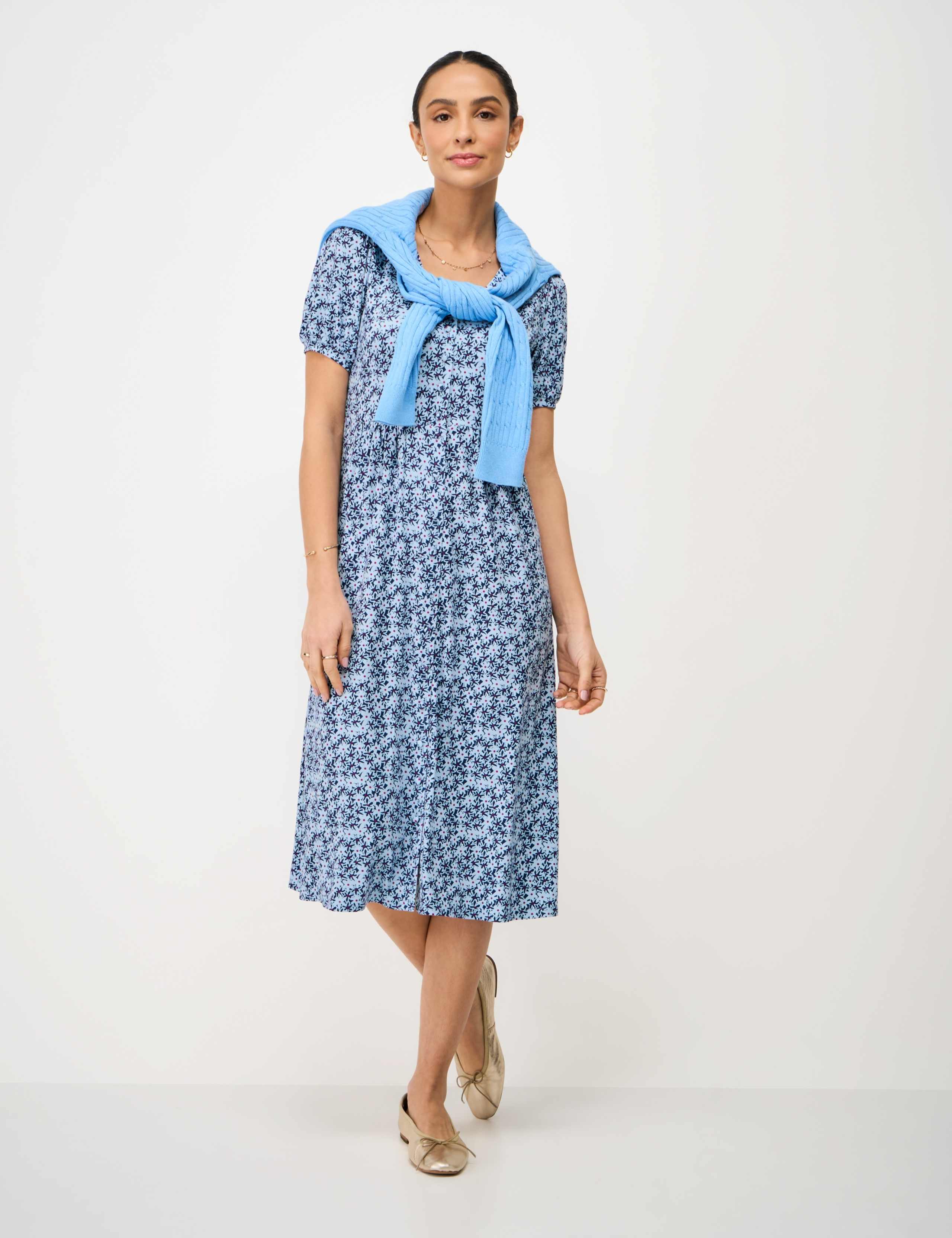 Jersey Floral Midi Tea Dress 1 of 5