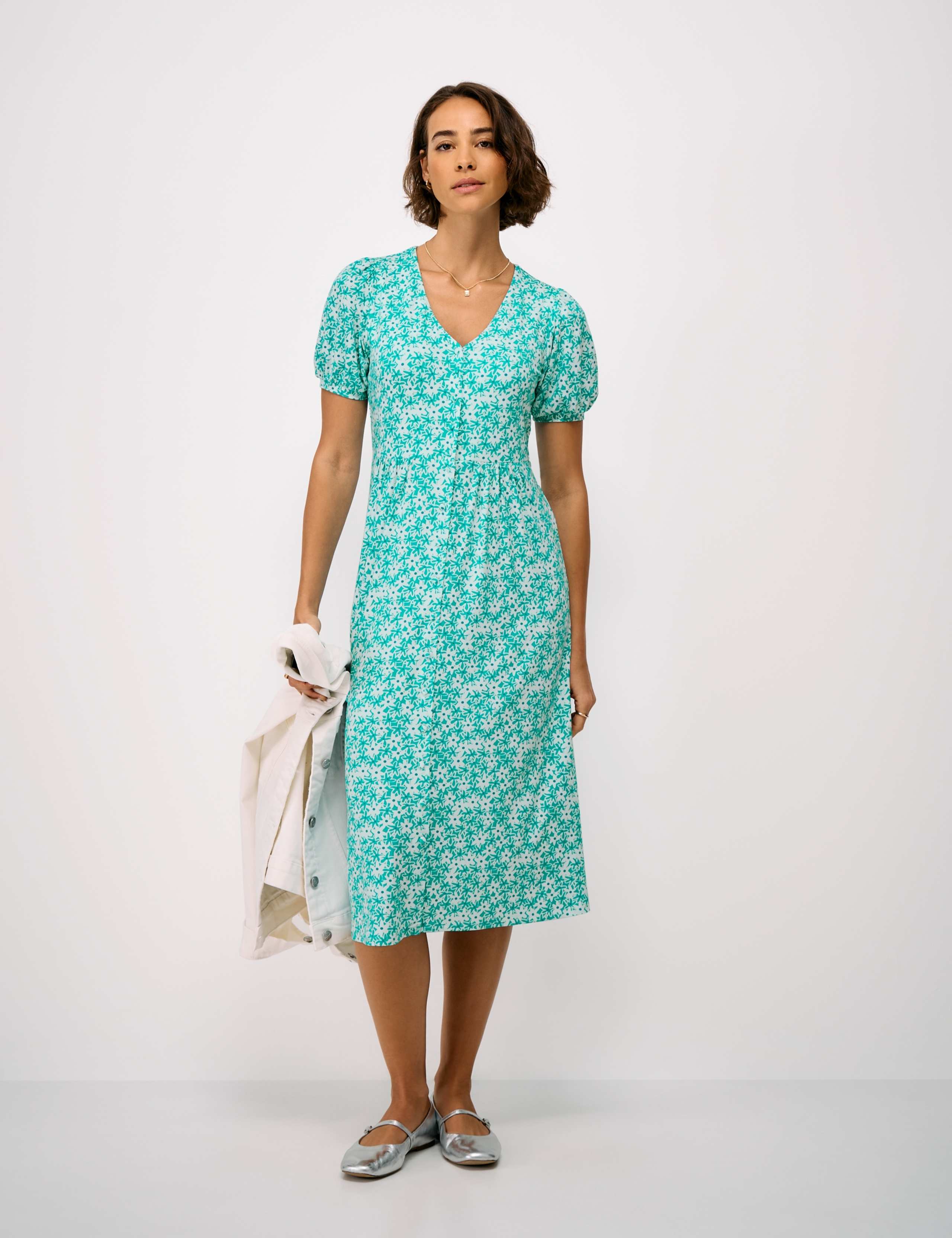 Jersey Floral Midi Tea Dress 3 of 5