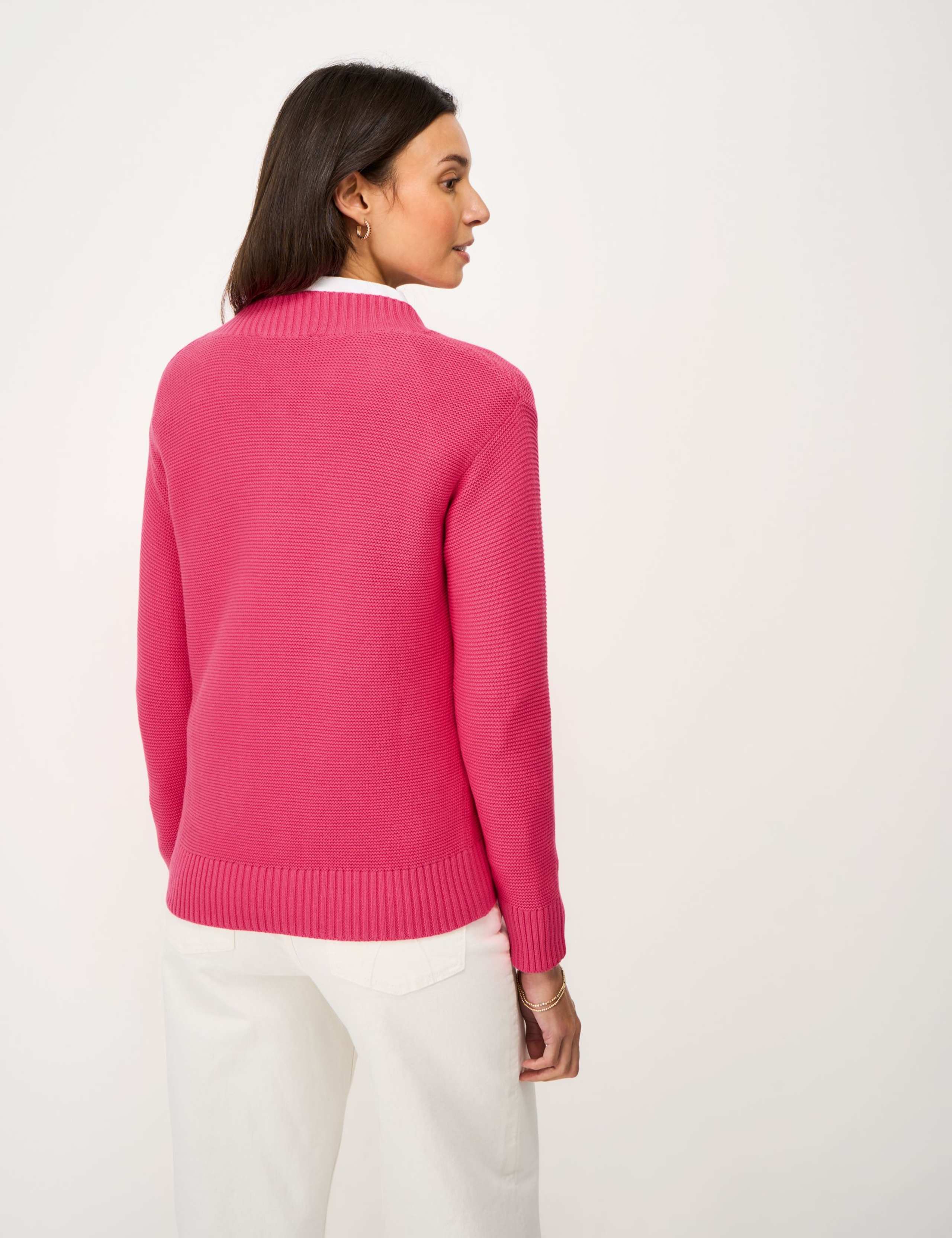 Pure Cotton Textured V-Neck Jumper 4 of 6