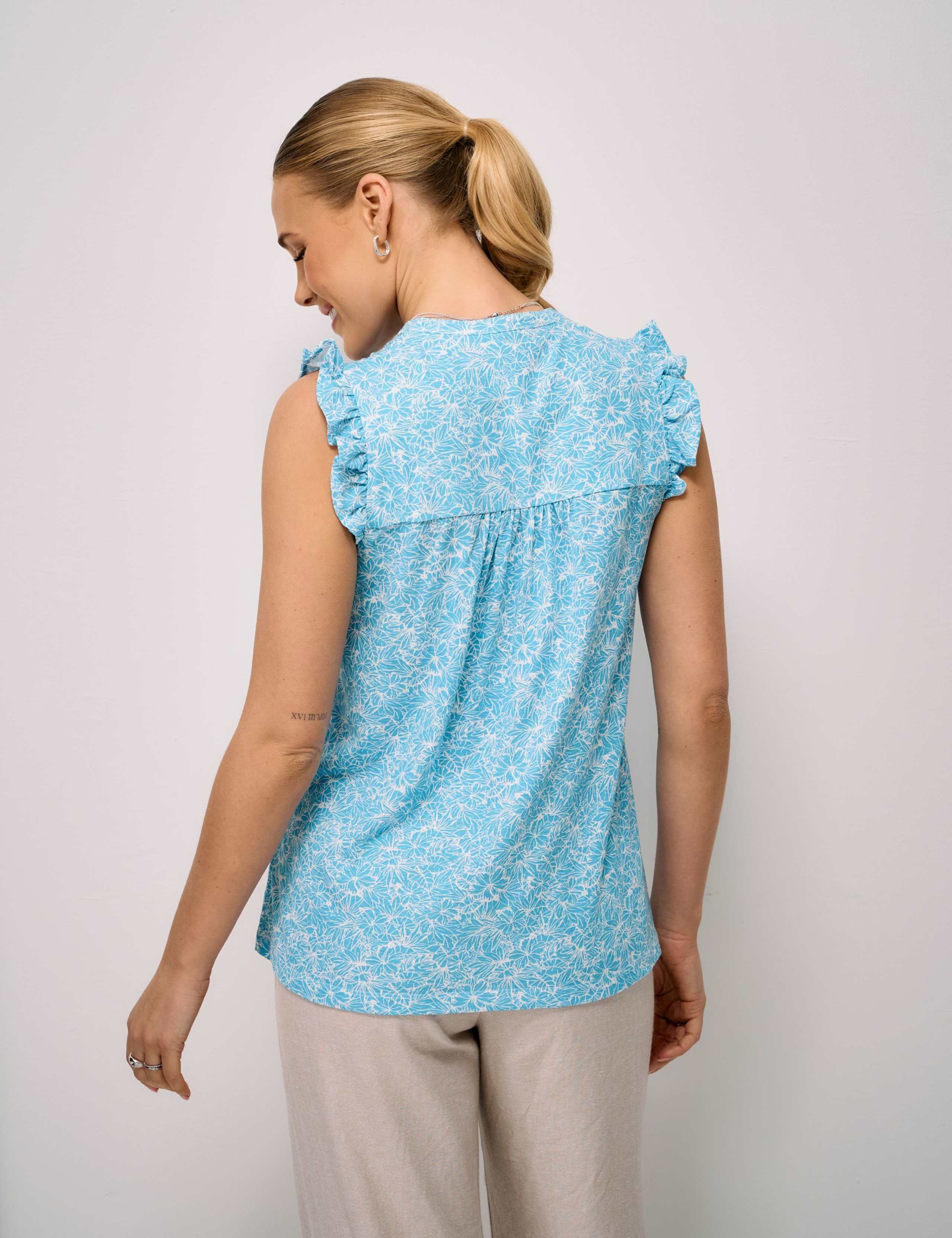 Cotton Rich Frill Detail Top 3 of 5