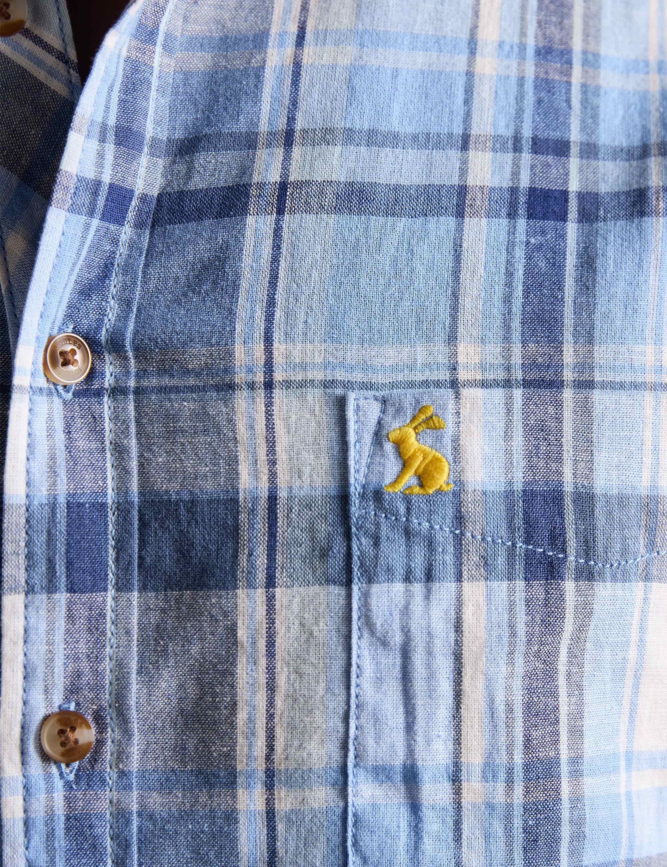 Regular Fit Cotton Linen Blend Checked Shirt 8 of 10