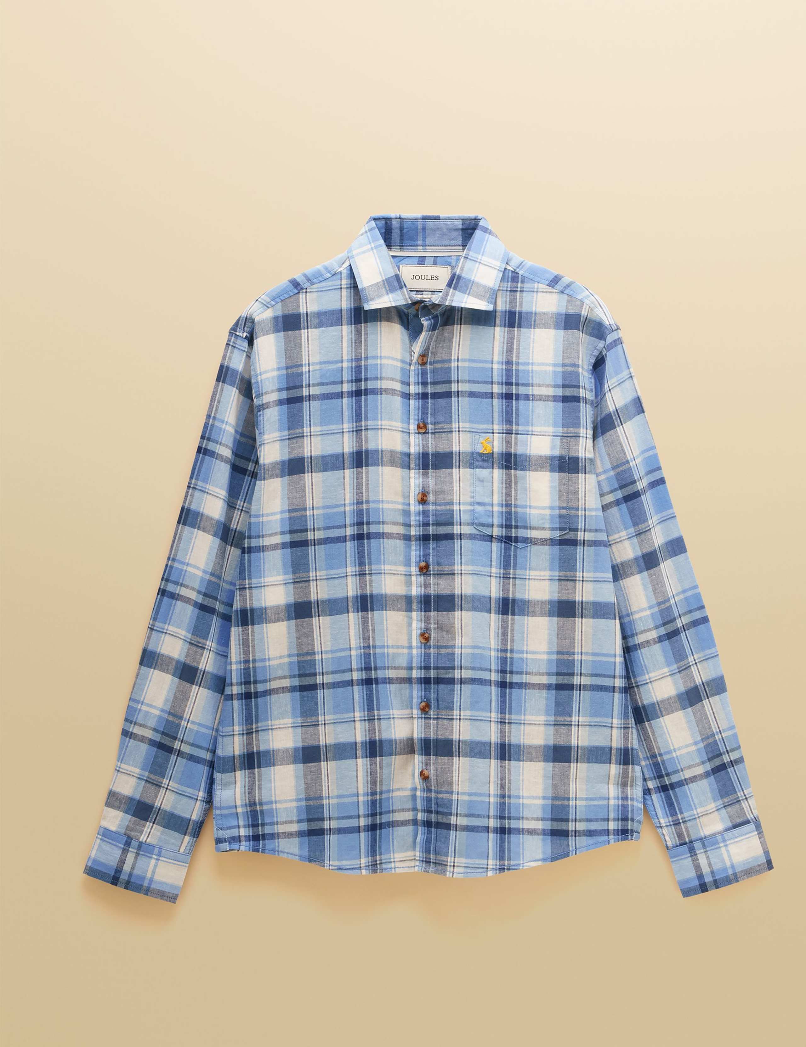 Regular Fit Cotton Linen Blend Checked Shirt 2 of 10