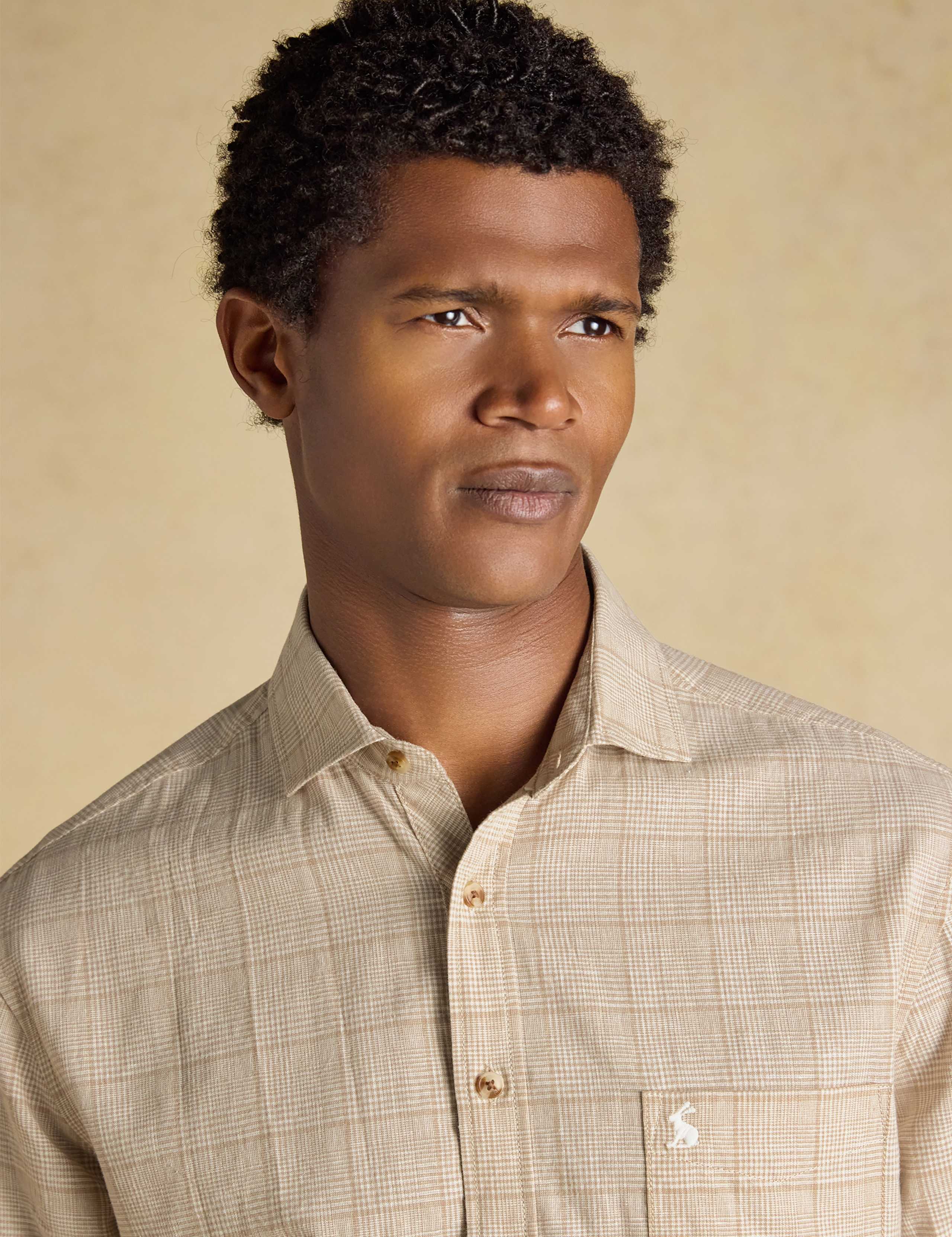 Regular Fit Cotton Linen Blend Checked Shirt 5 of 8