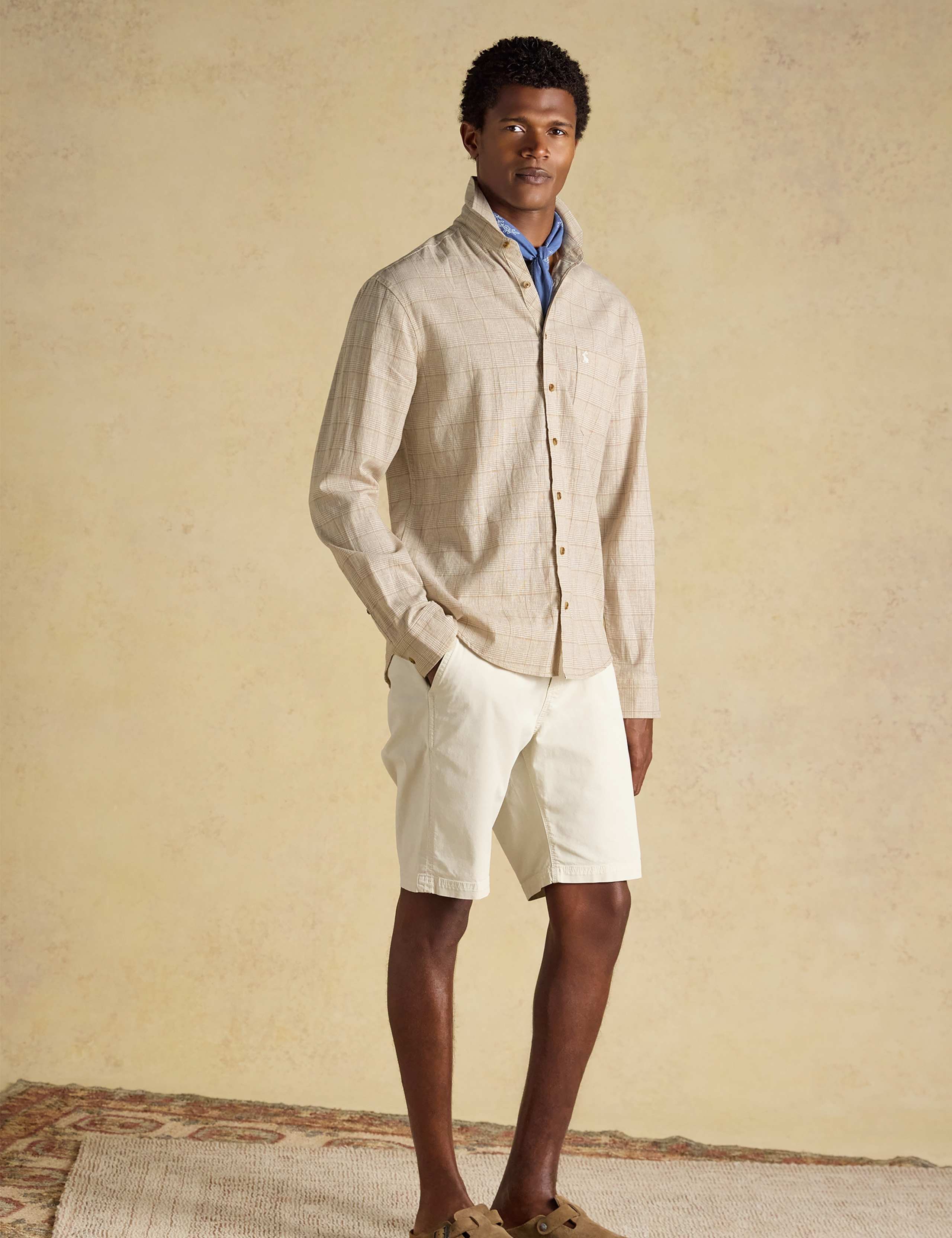 Regular Fit Cotton Linen Blend Checked Shirt 6 of 8