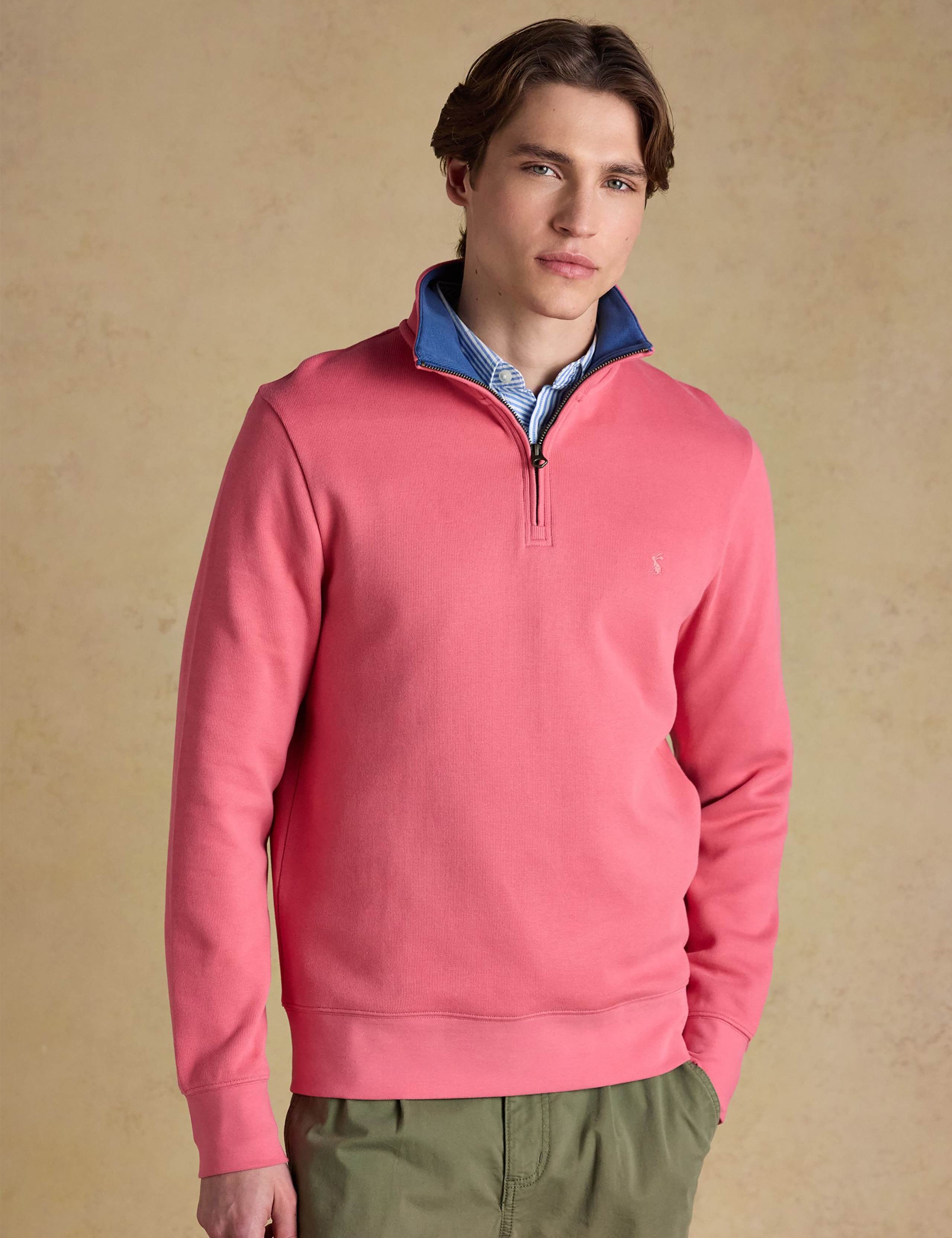 Pure Cotton Quarter Zip Sweatshirt 1 of 8