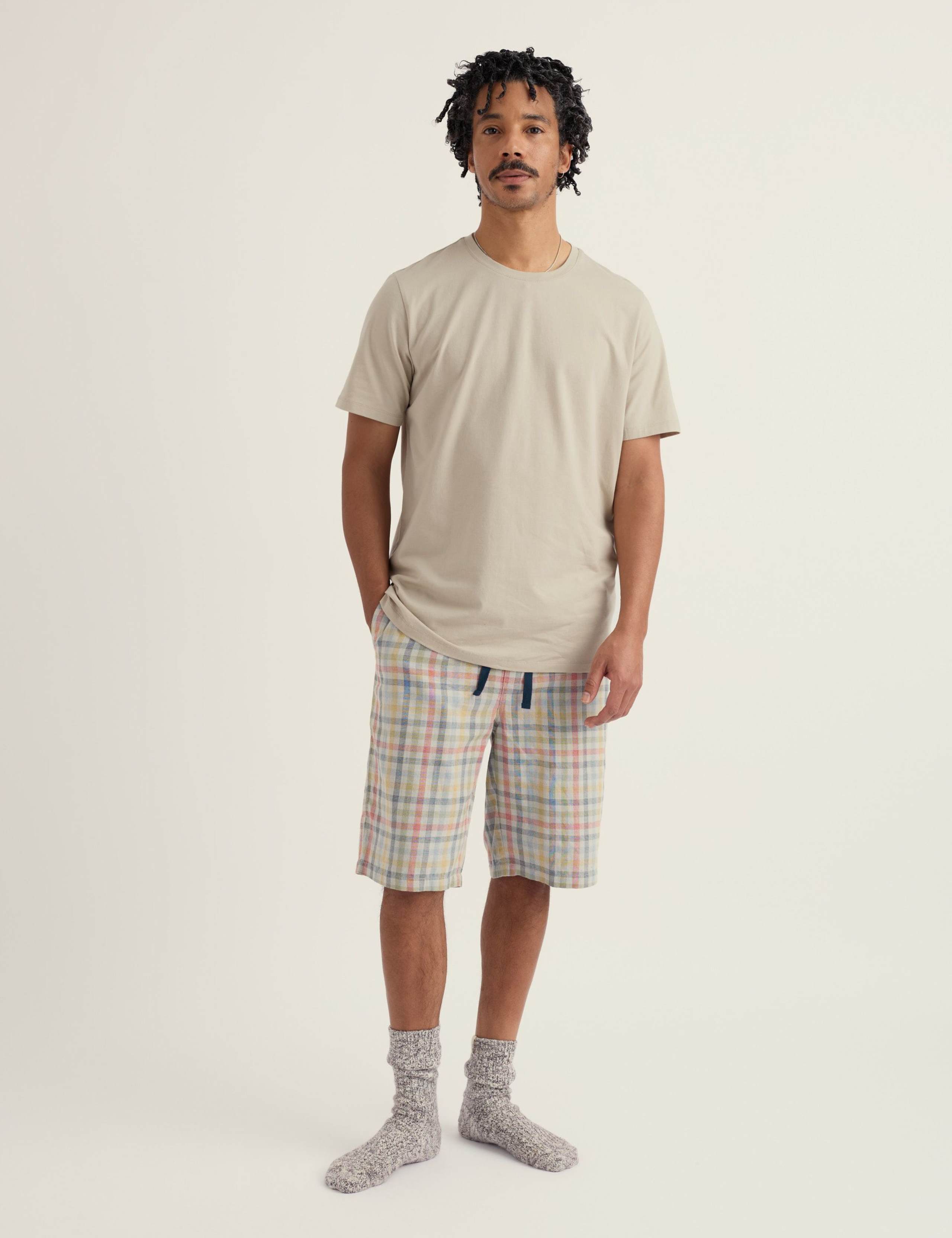 Pure Cotton Checked Pyjama Set 1 of 5