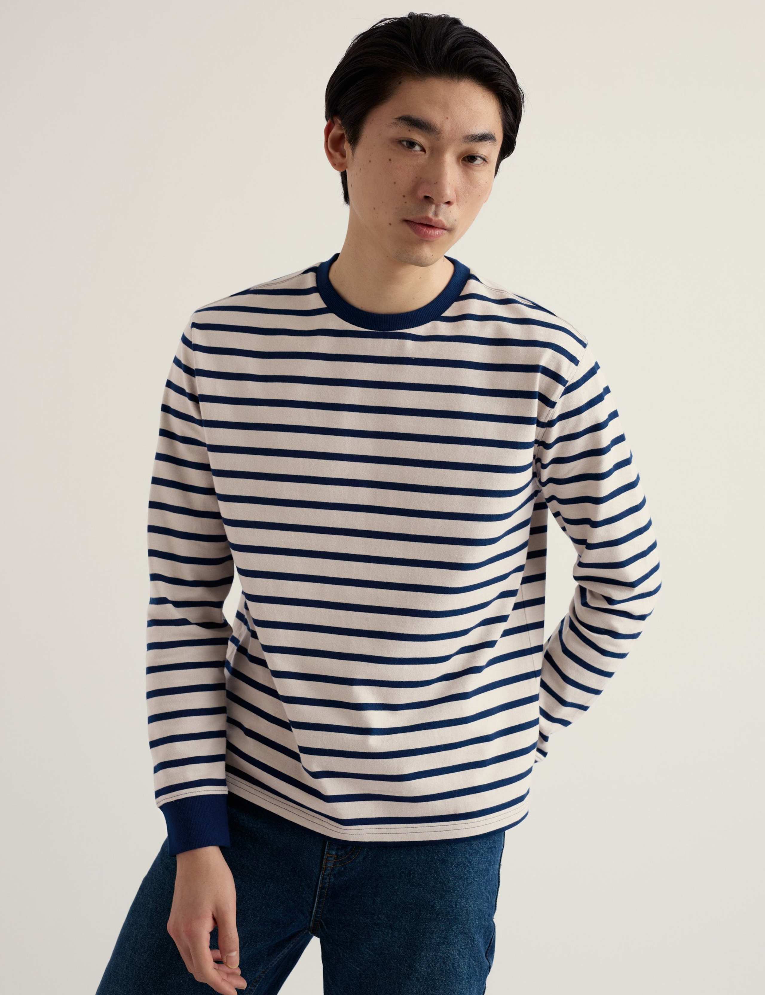 Pure Cotton Striped Crew Neck Top 4 of 5