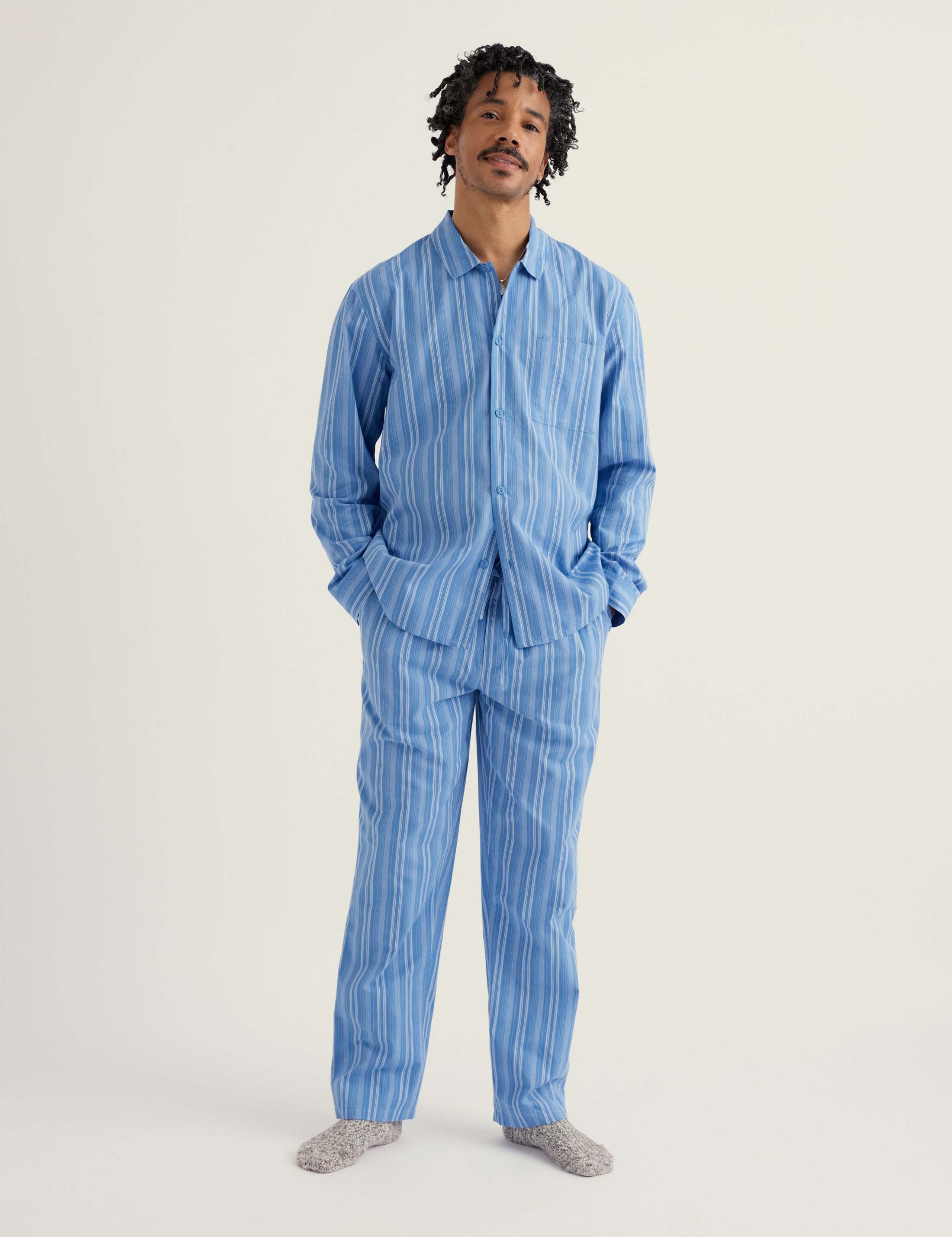 Pure Cotton Striped Pyjama Set 1 of 5