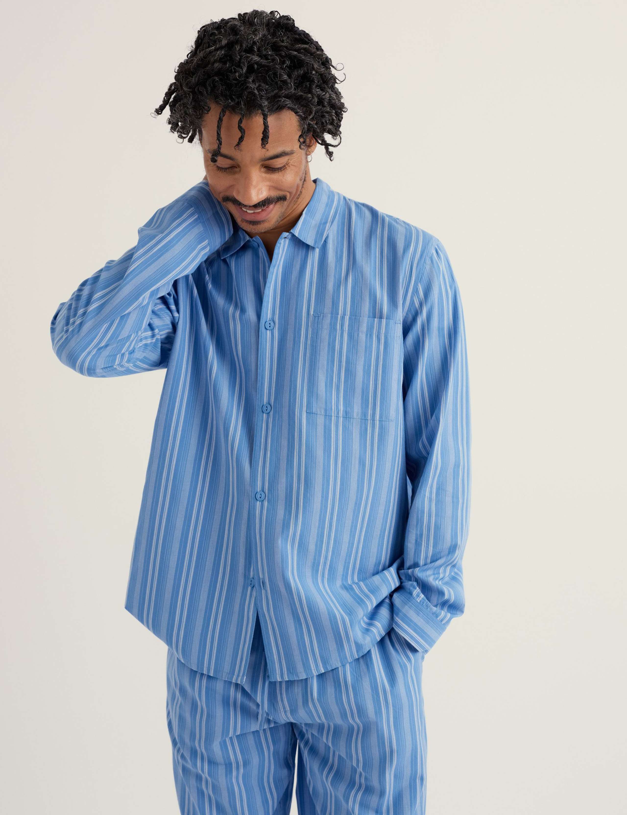 Pure Cotton Striped Pyjama Set 4 of 5