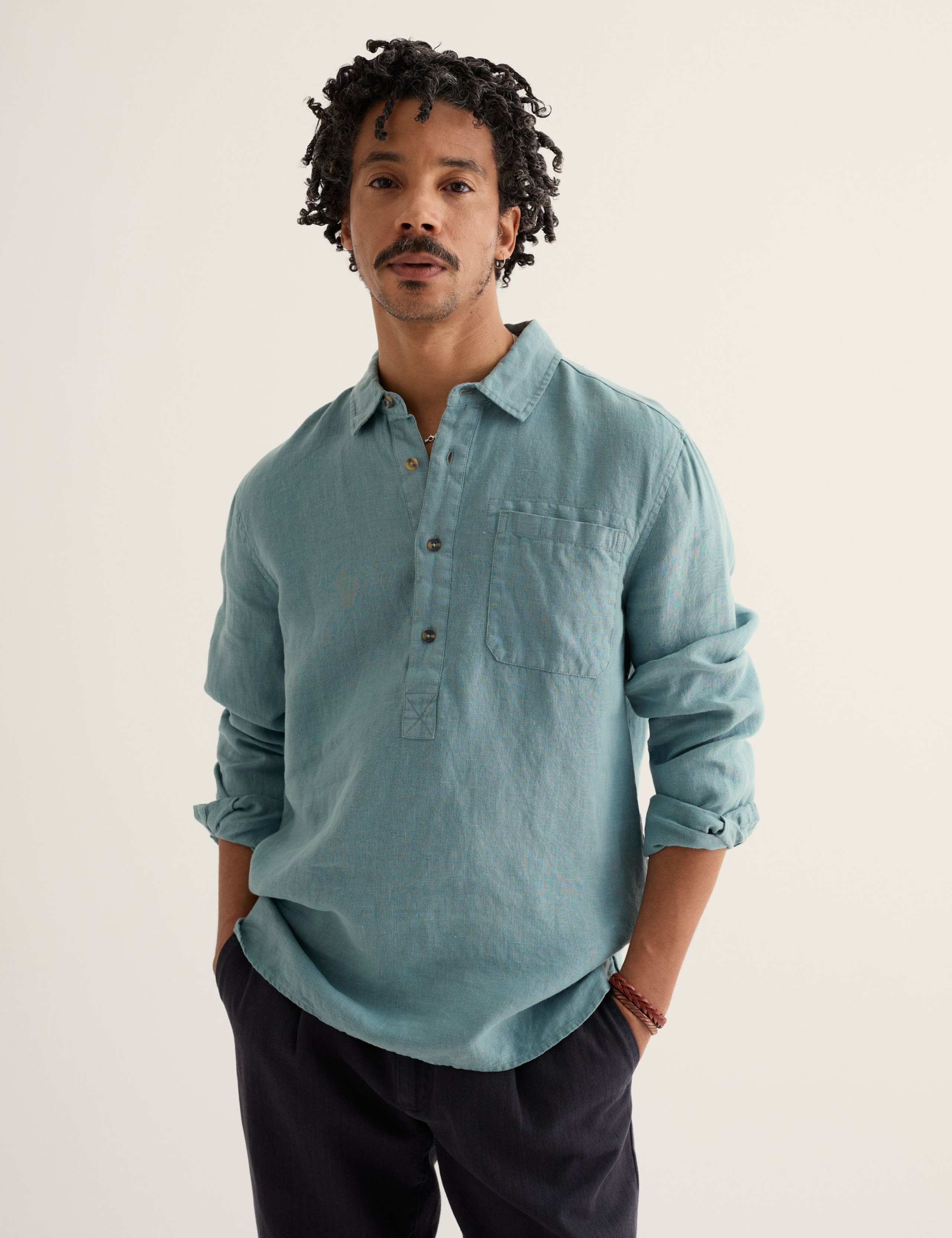 Regular Fit Pure Linen Overhead Shirt 3 of 5