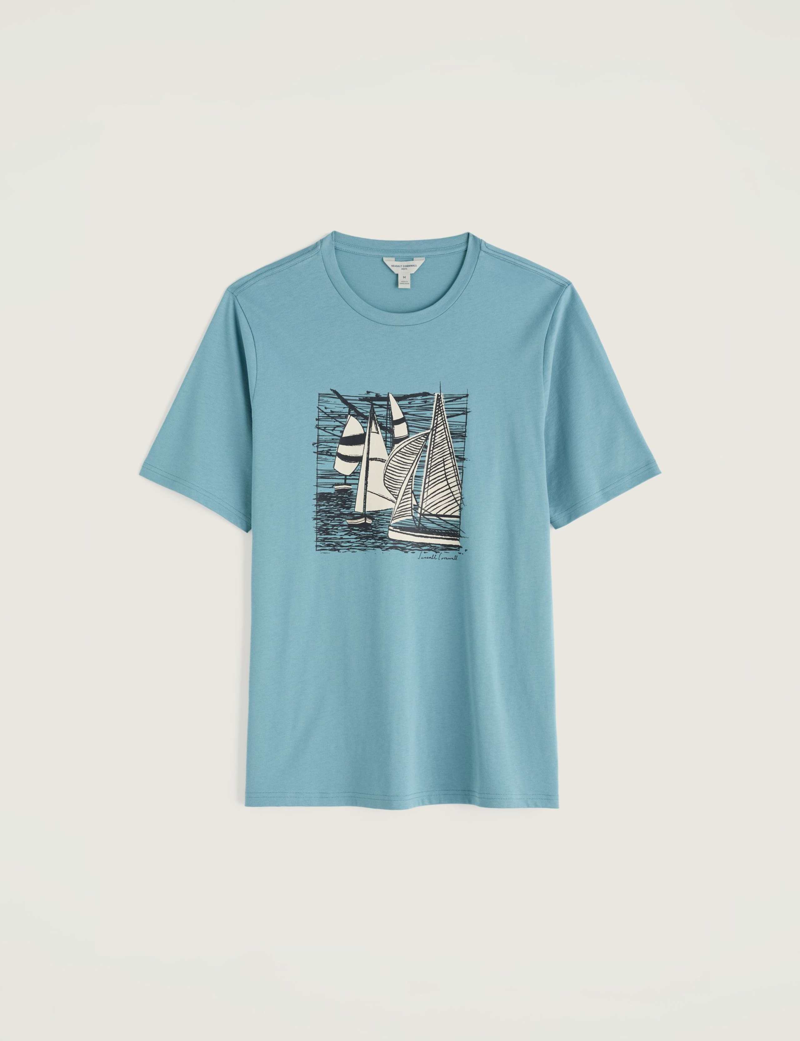 Pure Cotton Sailing Boat Graphic T-Shirt 2 of 5