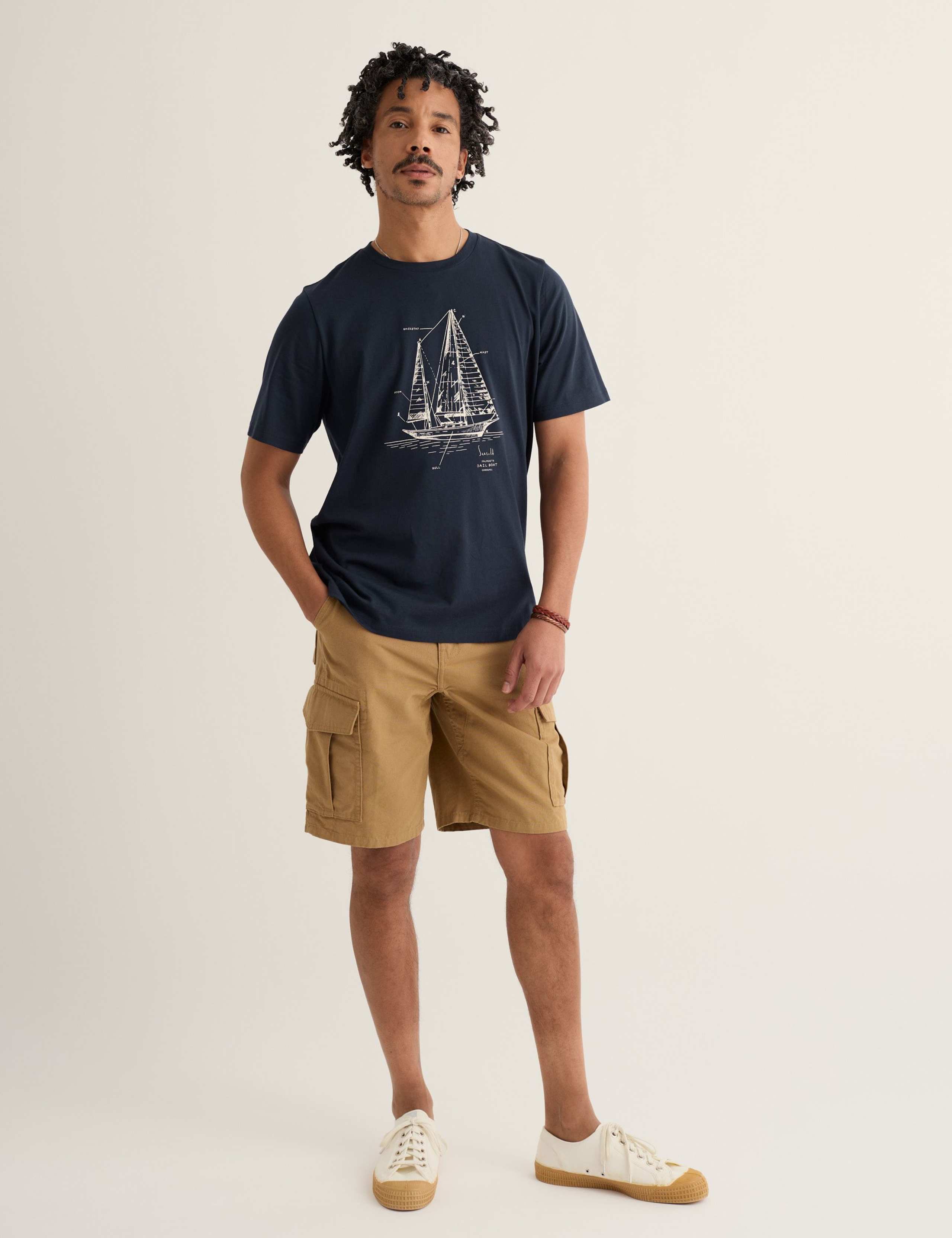 Pure Cotton Sailboat Graphic T-Shirt 1 of 5