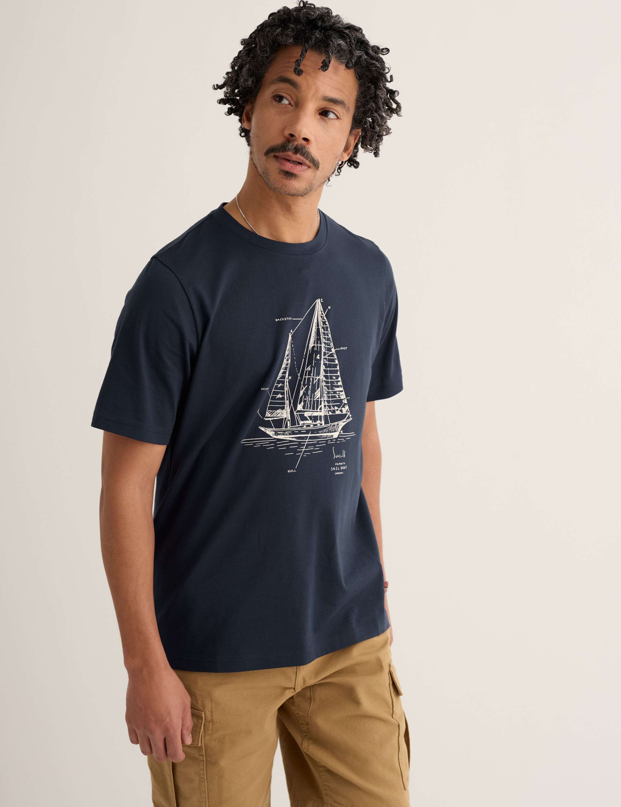Pure Cotton Sailboat Graphic T-Shirt 3 of 5