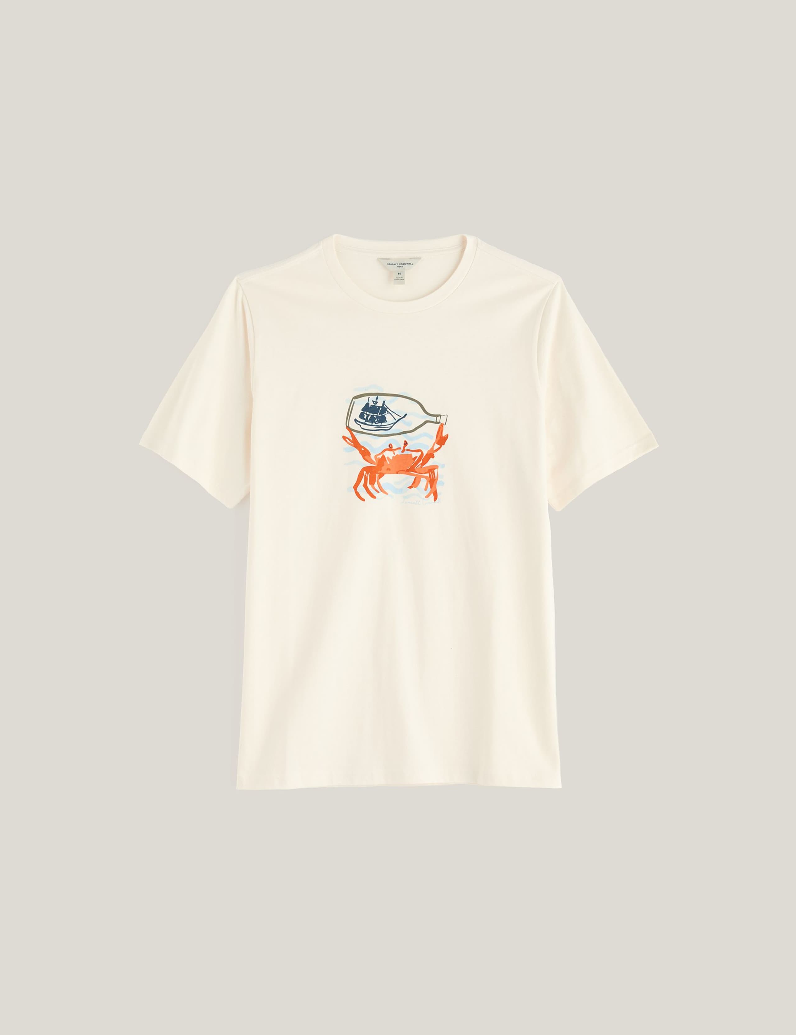 Pure Cotton Crab Graphic Crew Neck T-Shirt 2 of 5