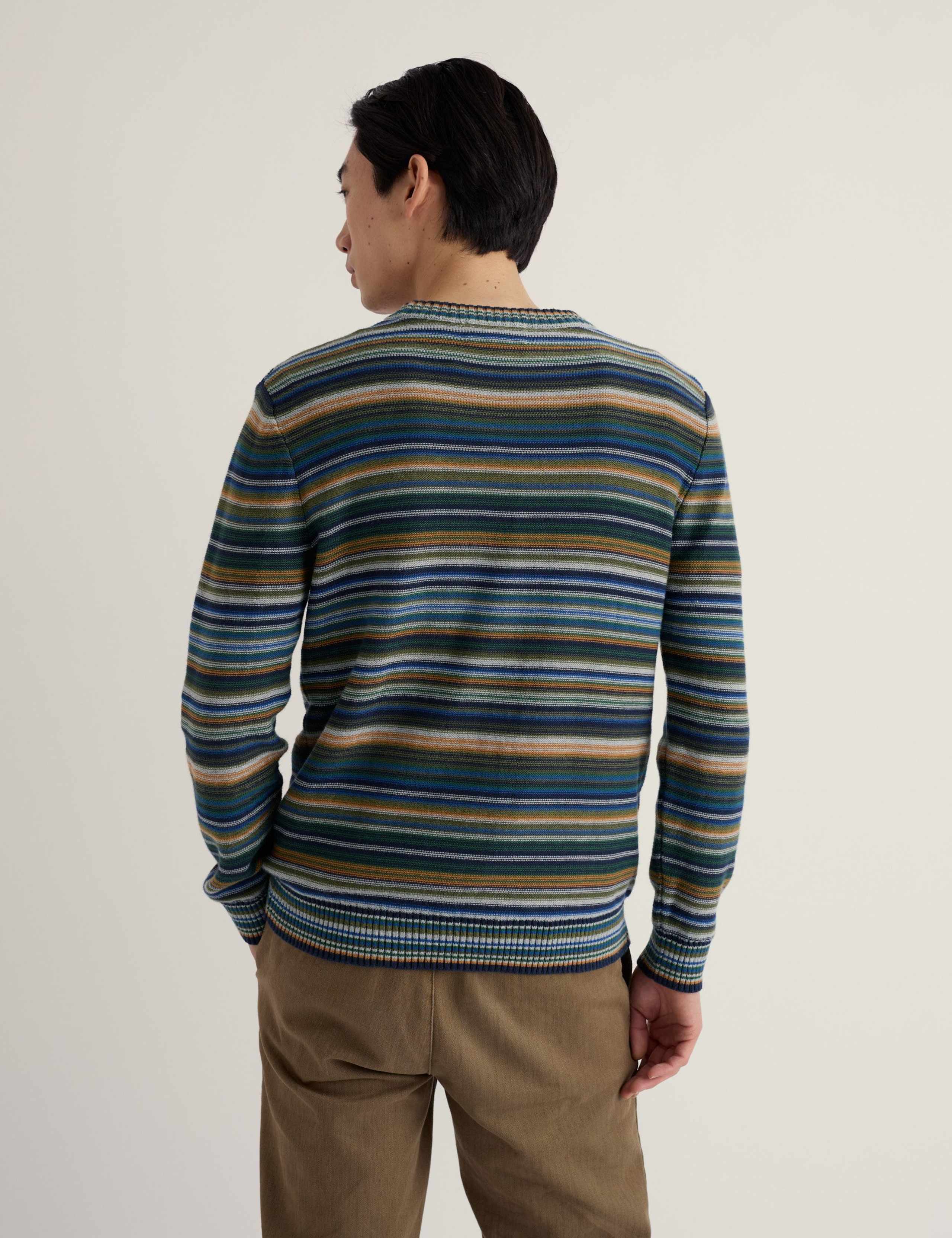 Pure Cotton Striped Crew Neck Jumper 4 of 5