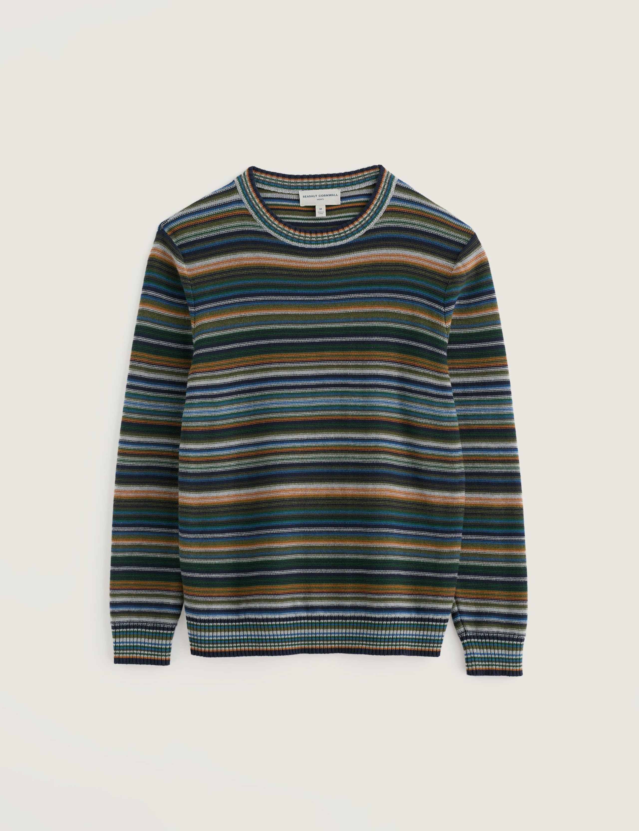 Pure Cotton Striped Crew Neck Jumper 2 of 5