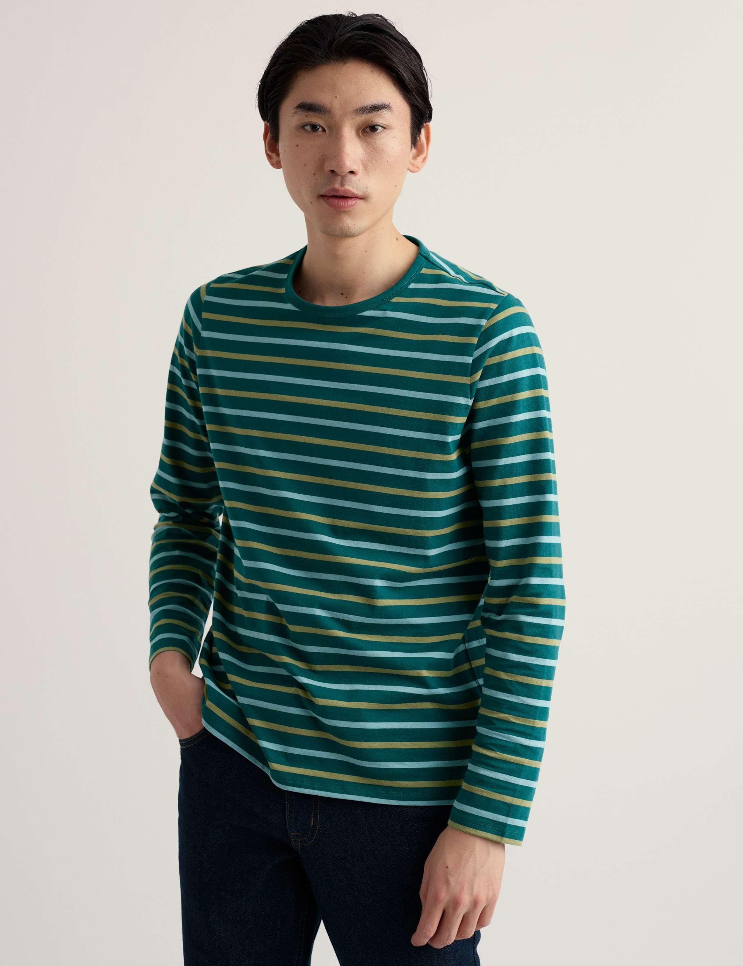 Pure Cotton Striped Long Sleeve T-Shirt 3 of 5