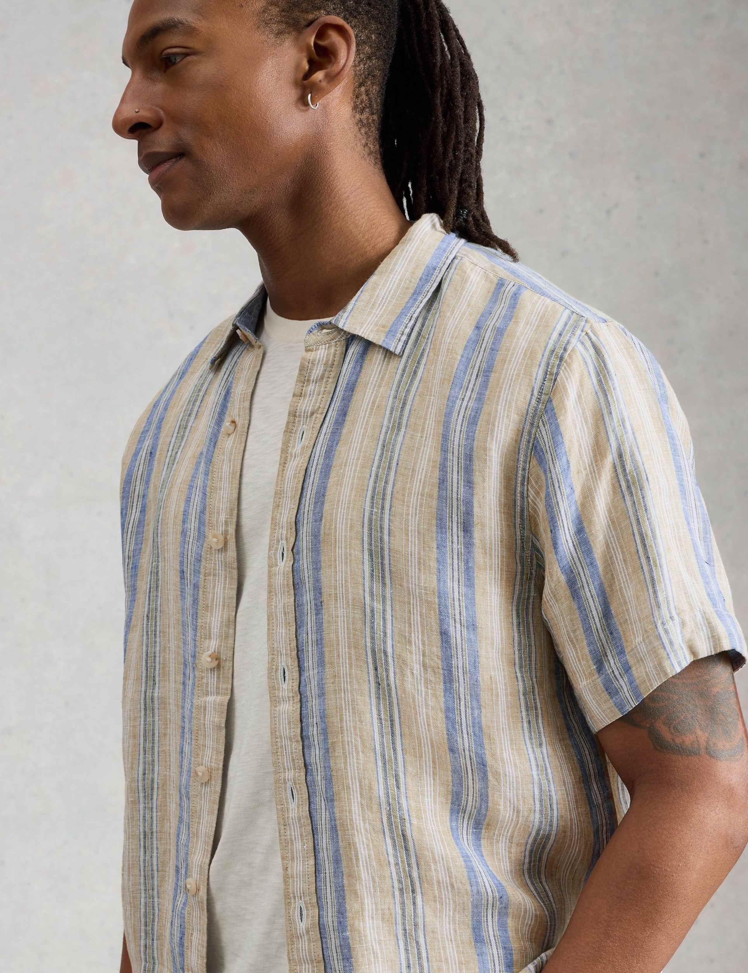Regular Fit Pure Linen Striped Shirt 5 of 6