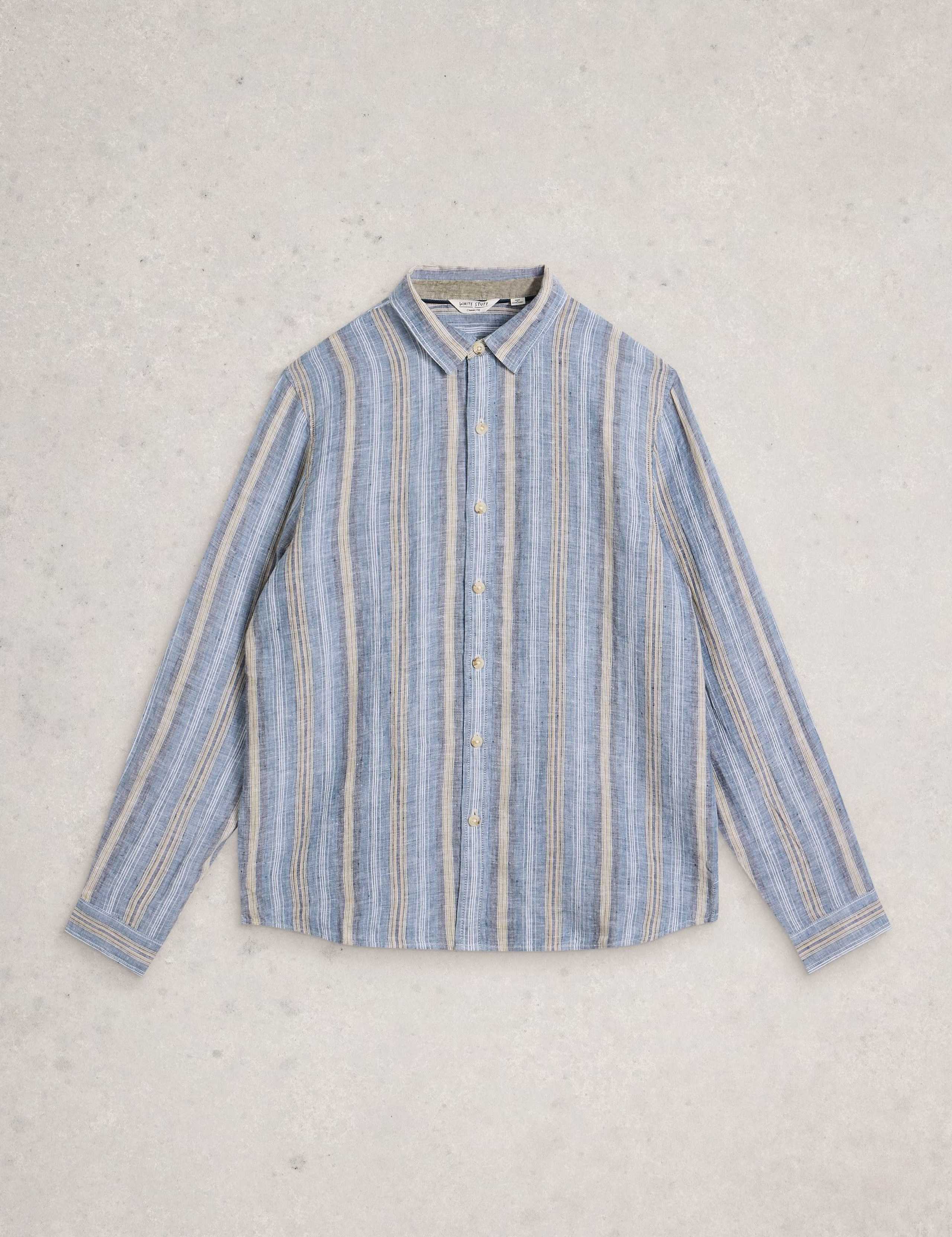 Regular Fit Pure Linen Striped Shirt 5 of 6