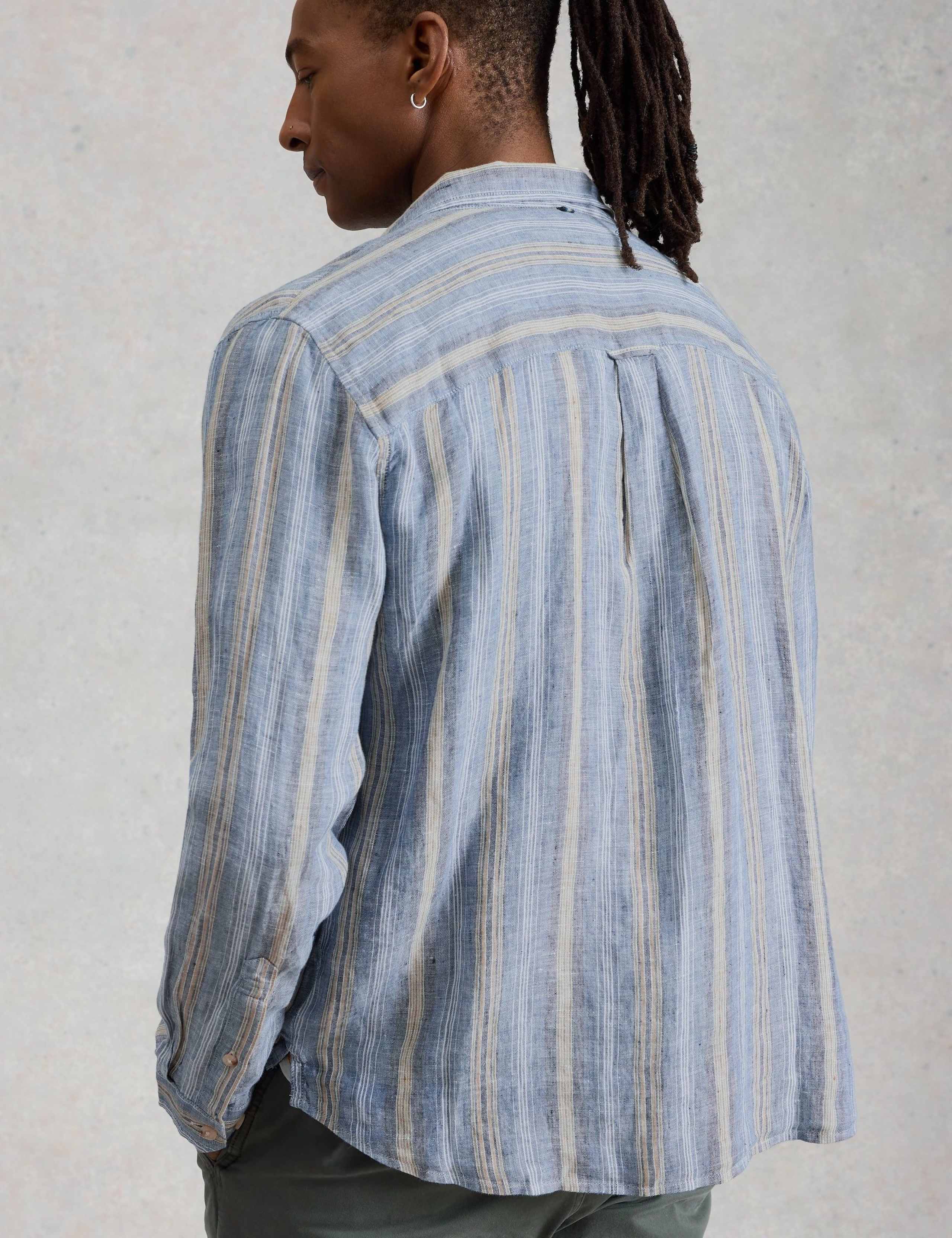 Regular Fit Pure Linen Striped Shirt 6 of 6