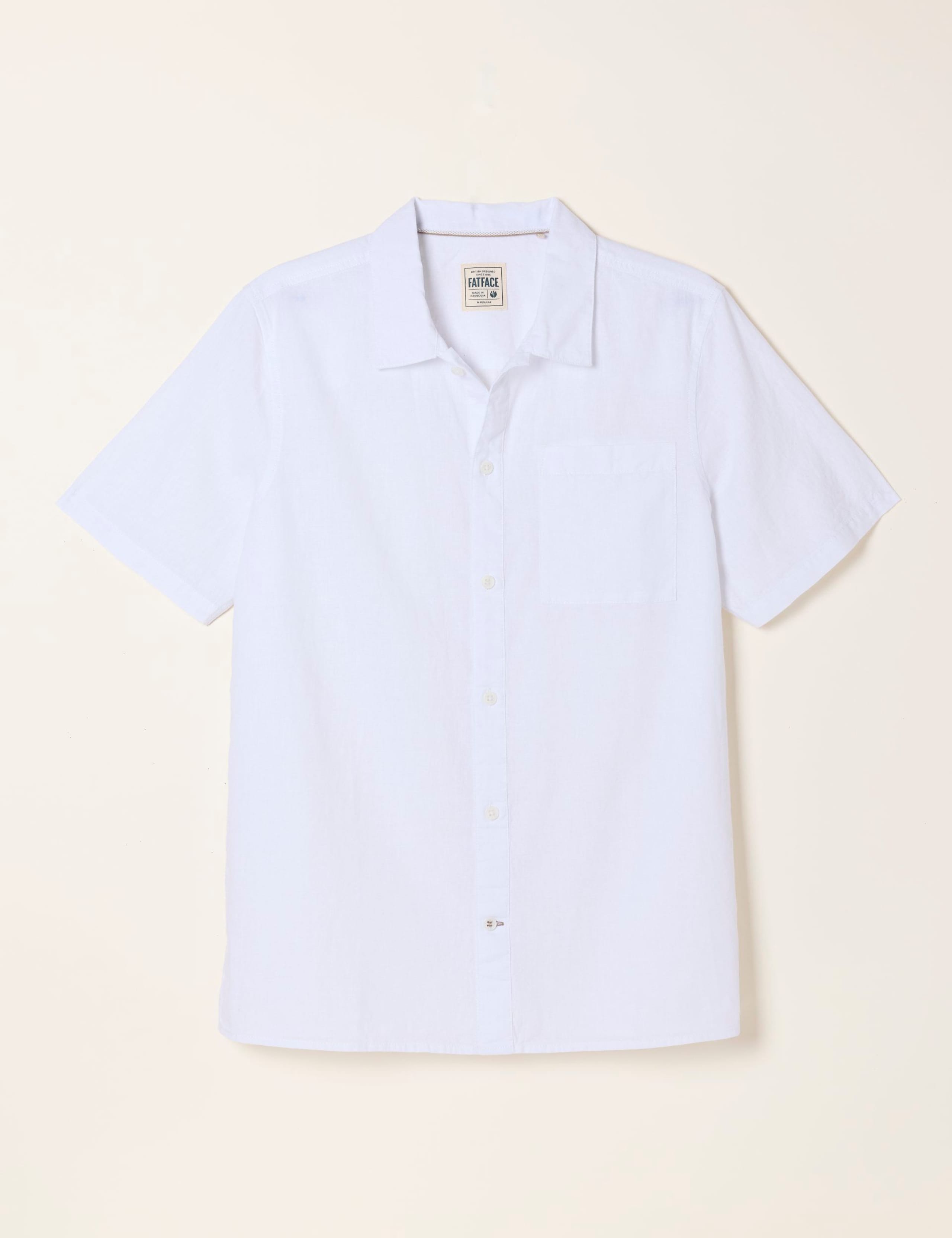 Relaxed Fit Linen Blend Short Sleeve Shirt 2 of 5