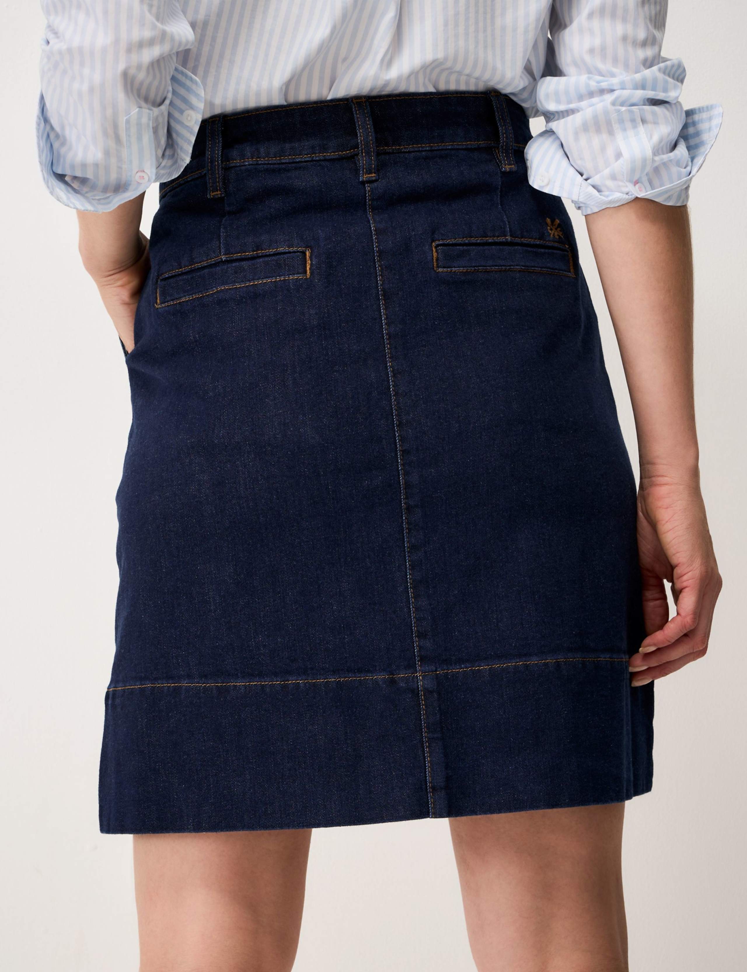 Denim Knee Length A-Line Skirt 4 of 5