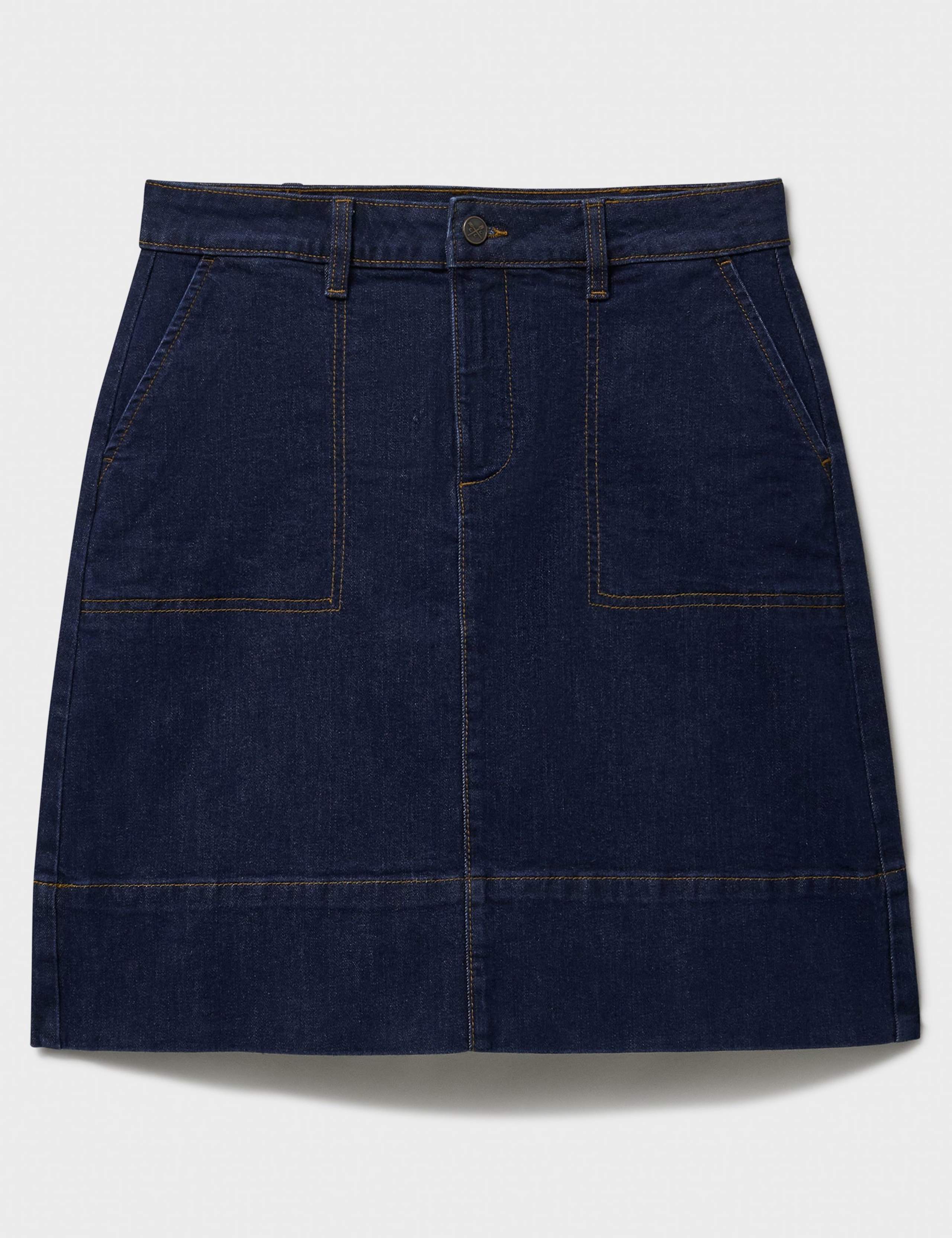 Denim Knee Length A-Line Skirt 2 of 5