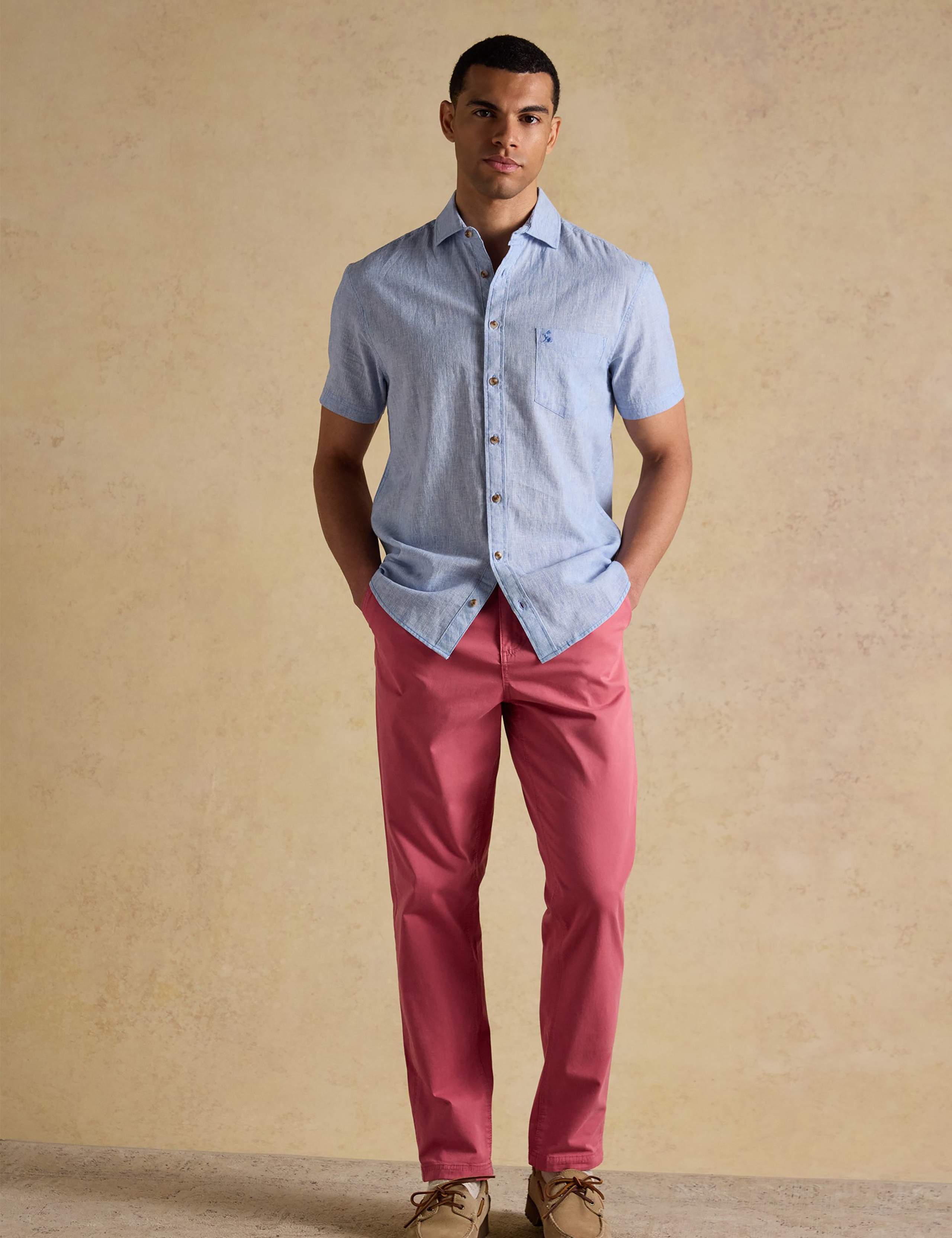 Regular Fit Linen Blend Striped Shirt 3 of 8