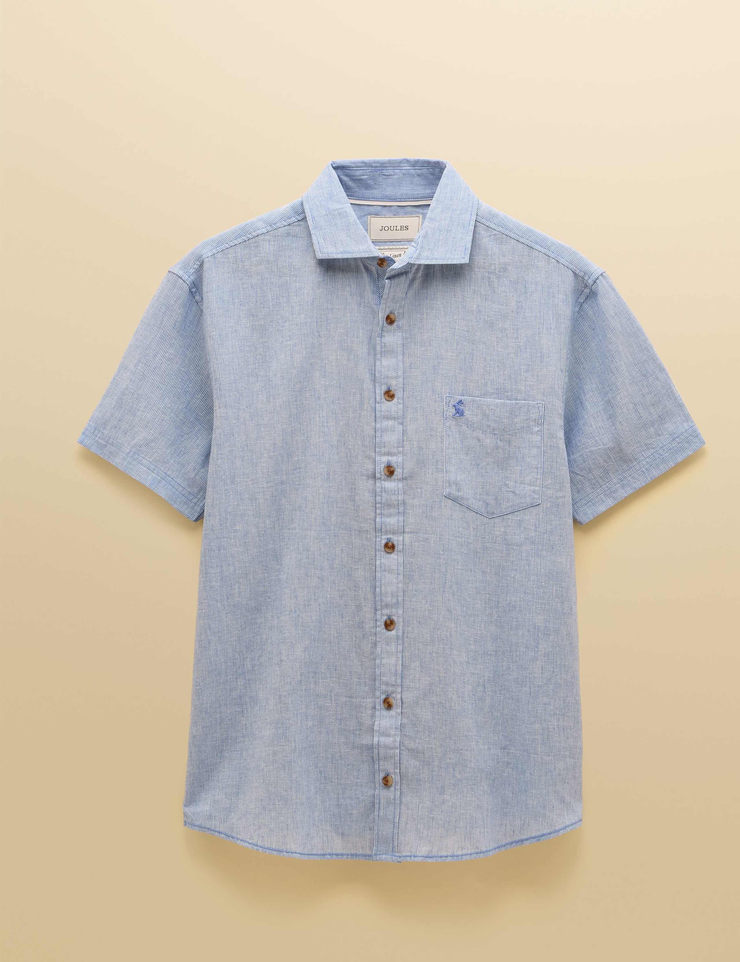 Regular Fit Linen Blend Striped Shirt 2 of 8