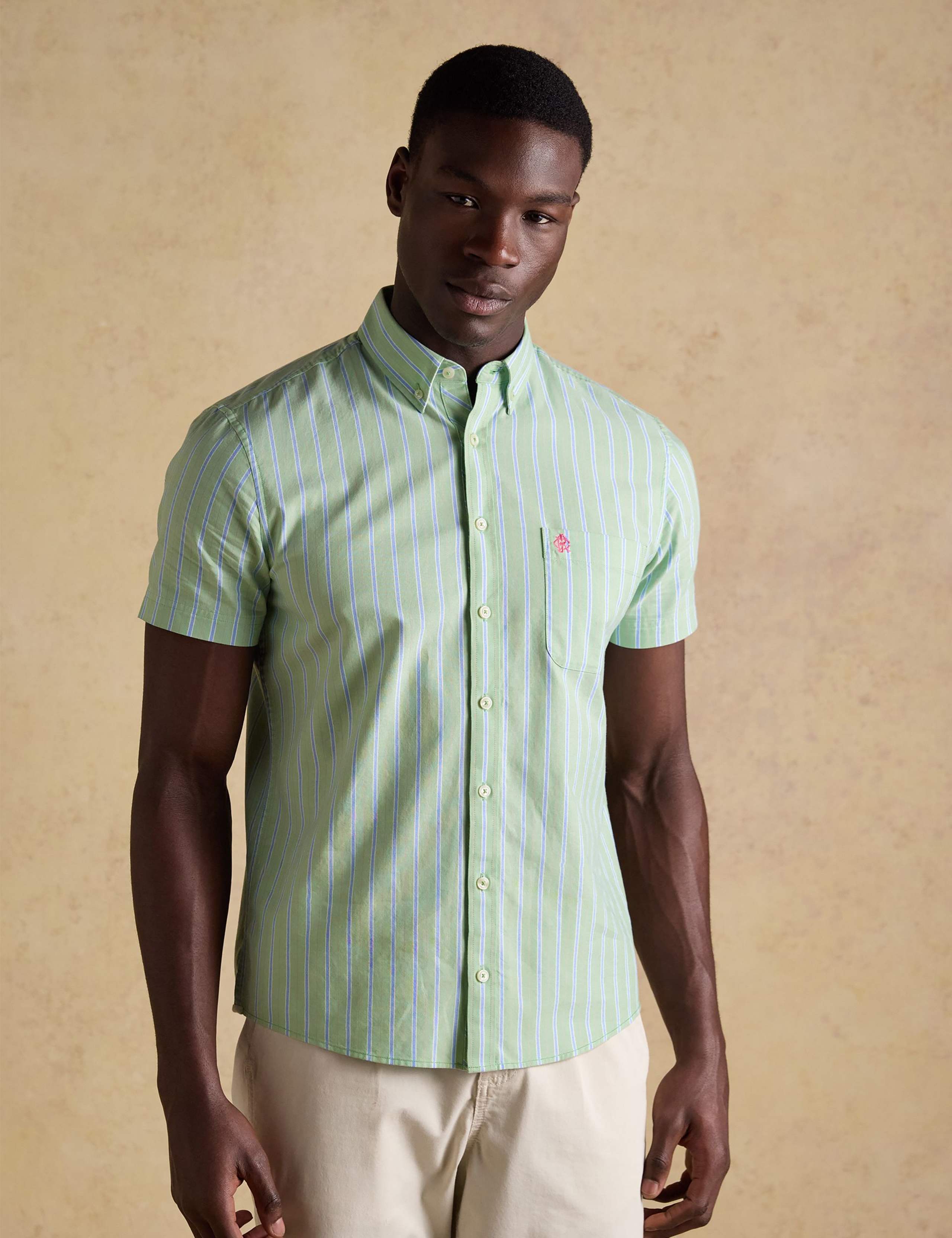 Pure Cotton Striped Oxford Shirt 1 of 8