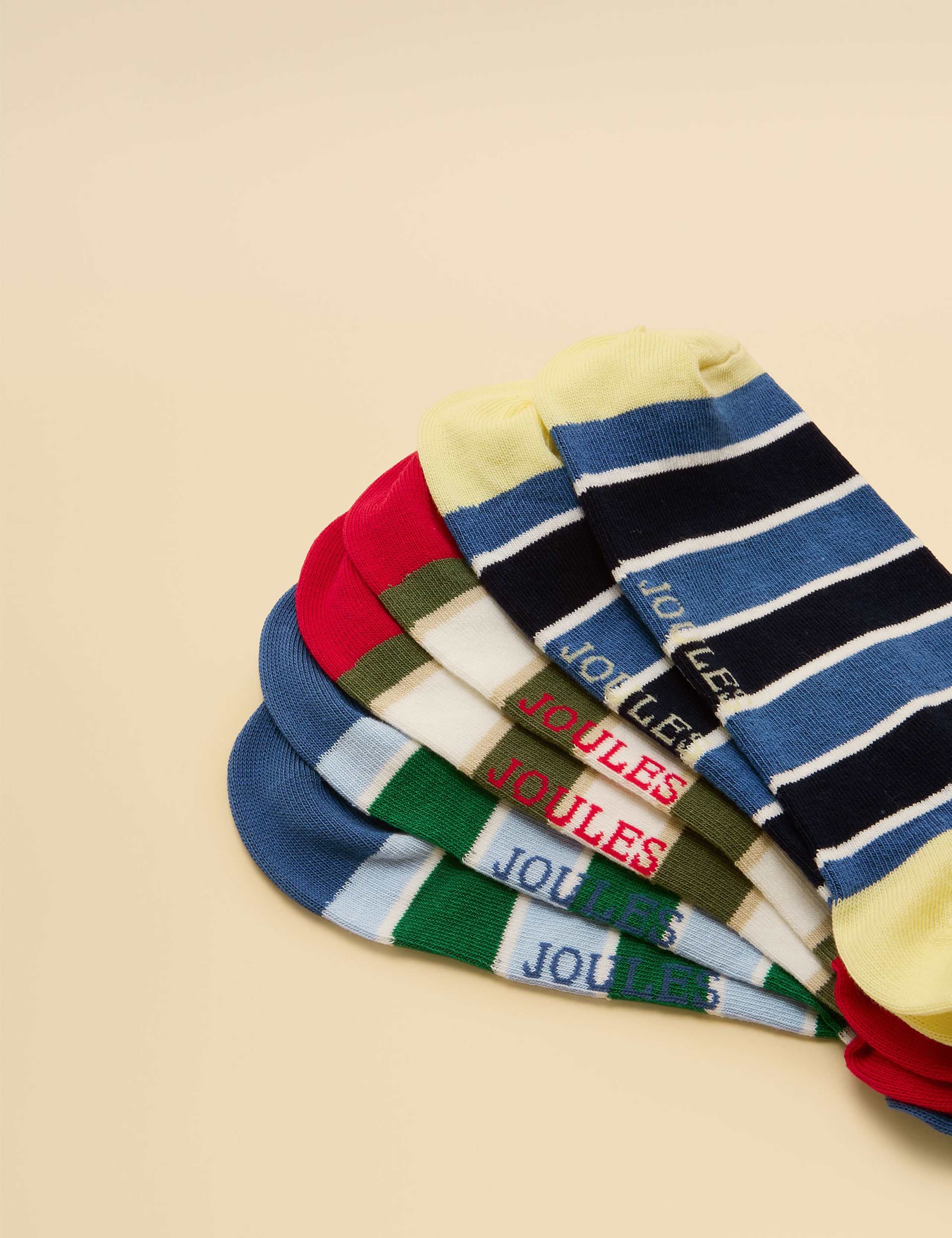 5 Pack Cotton Rich Striped Trainer Socks 2 of 3