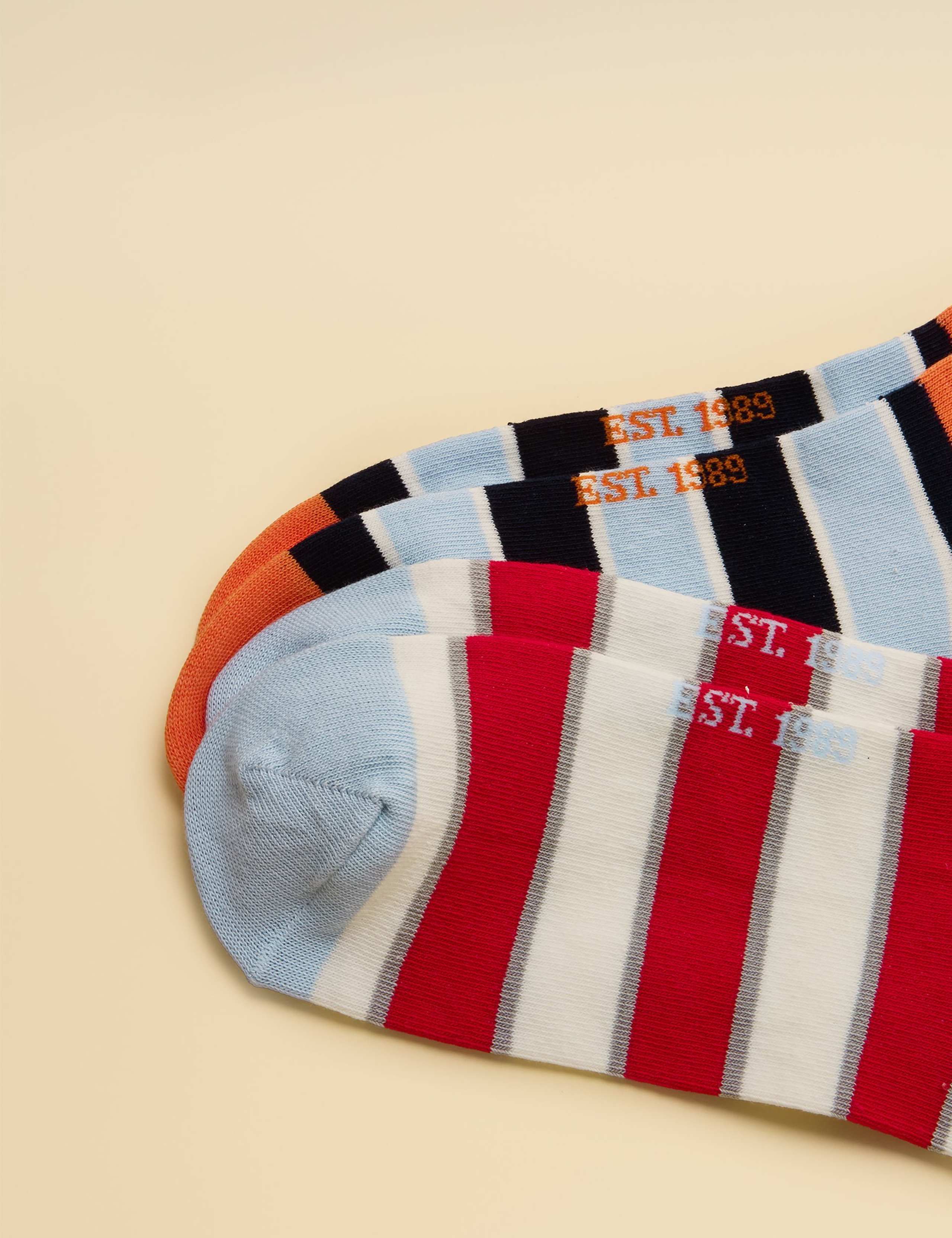 5 Pack Cotton Rich Striped Trainer Socks 3 of 3