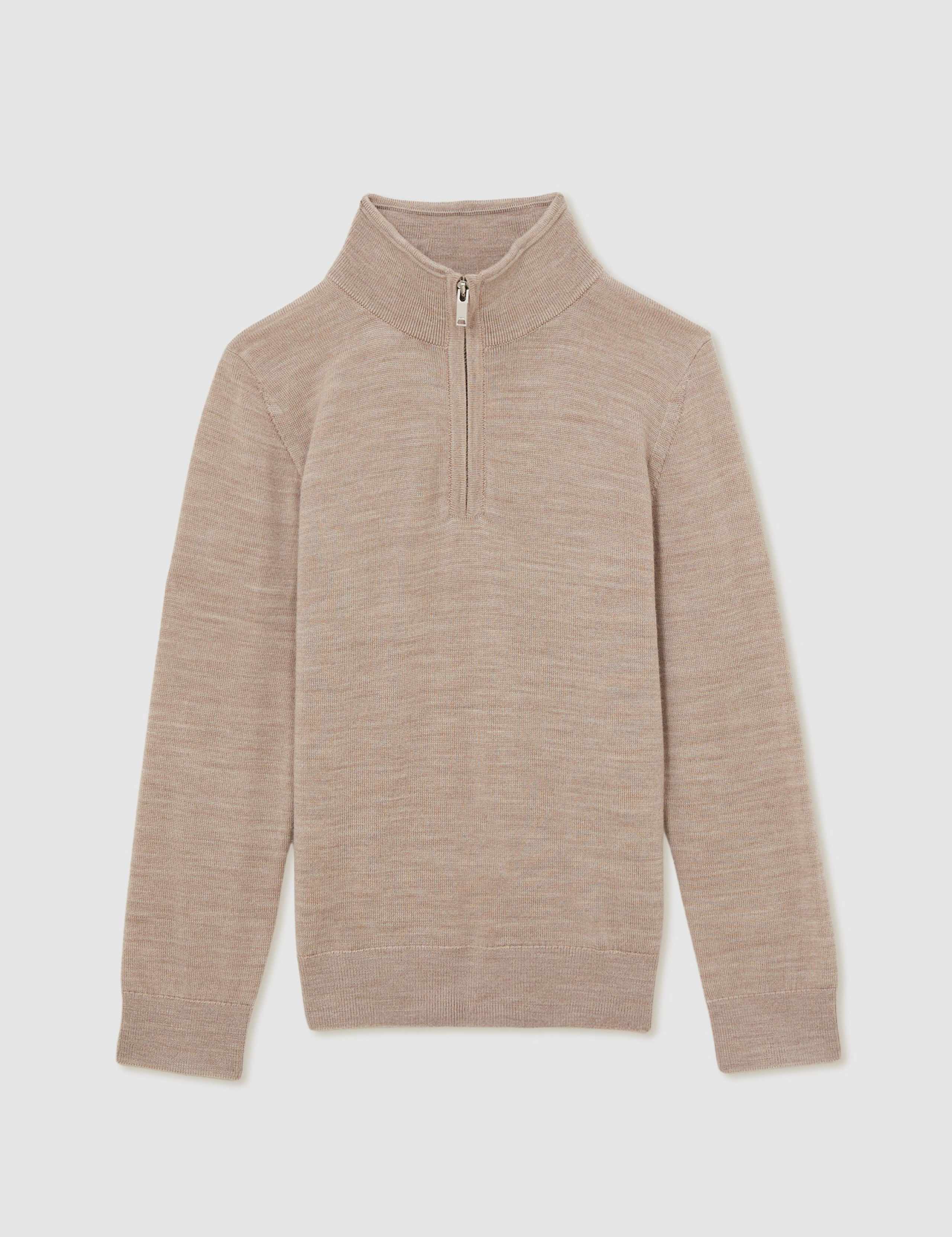Pure Wool Funnel Neck Half Zip Jumper (3-14 Years) 2 of 4