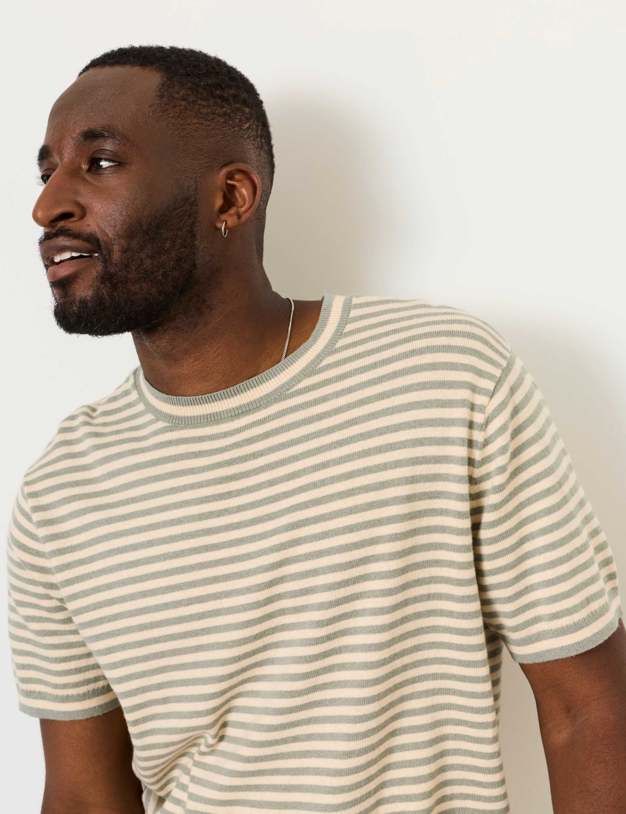 Cotton Rich Striped T-Shirt with Cashmere 5 of 6