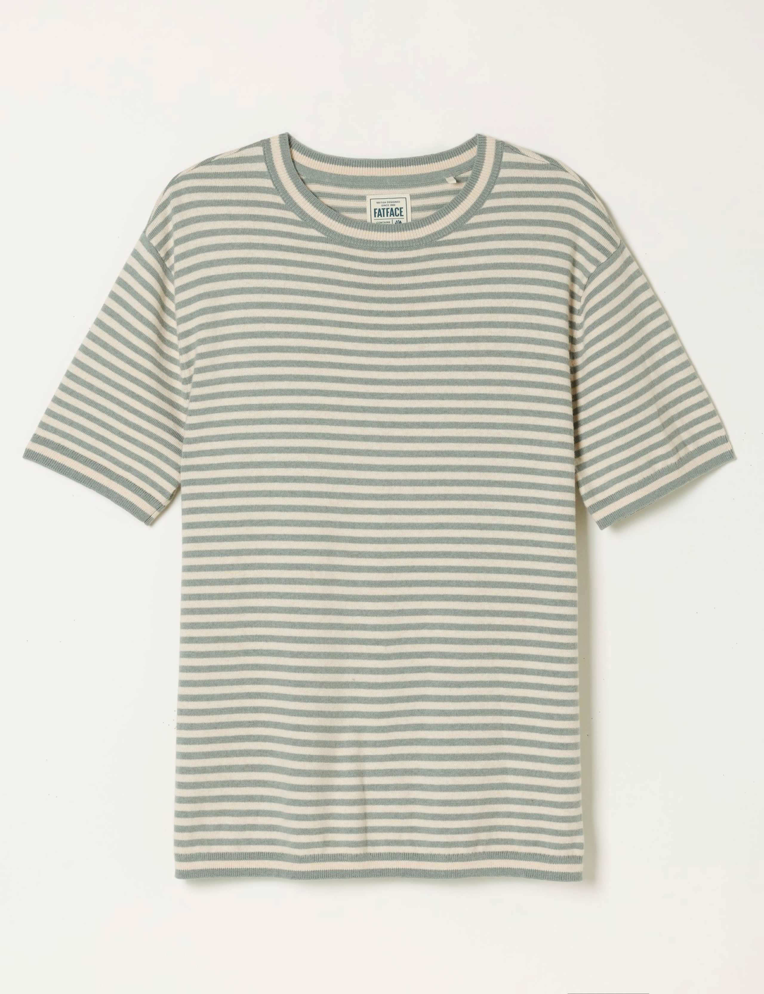 Cotton Rich Striped T-Shirt with Cashmere 2 of 6