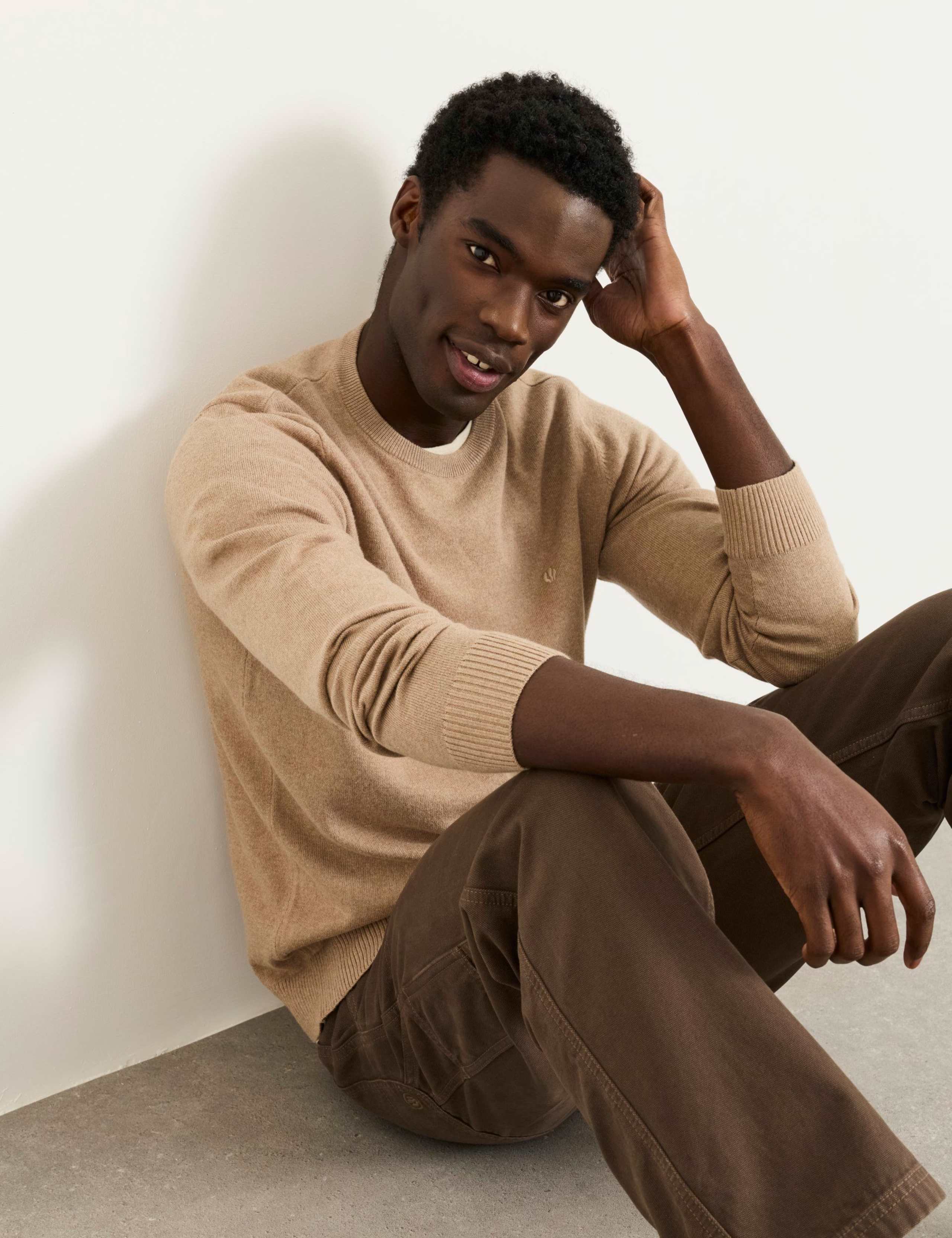 Cotton Rich Crew Neck Jumper with Cashmere 5 of 6